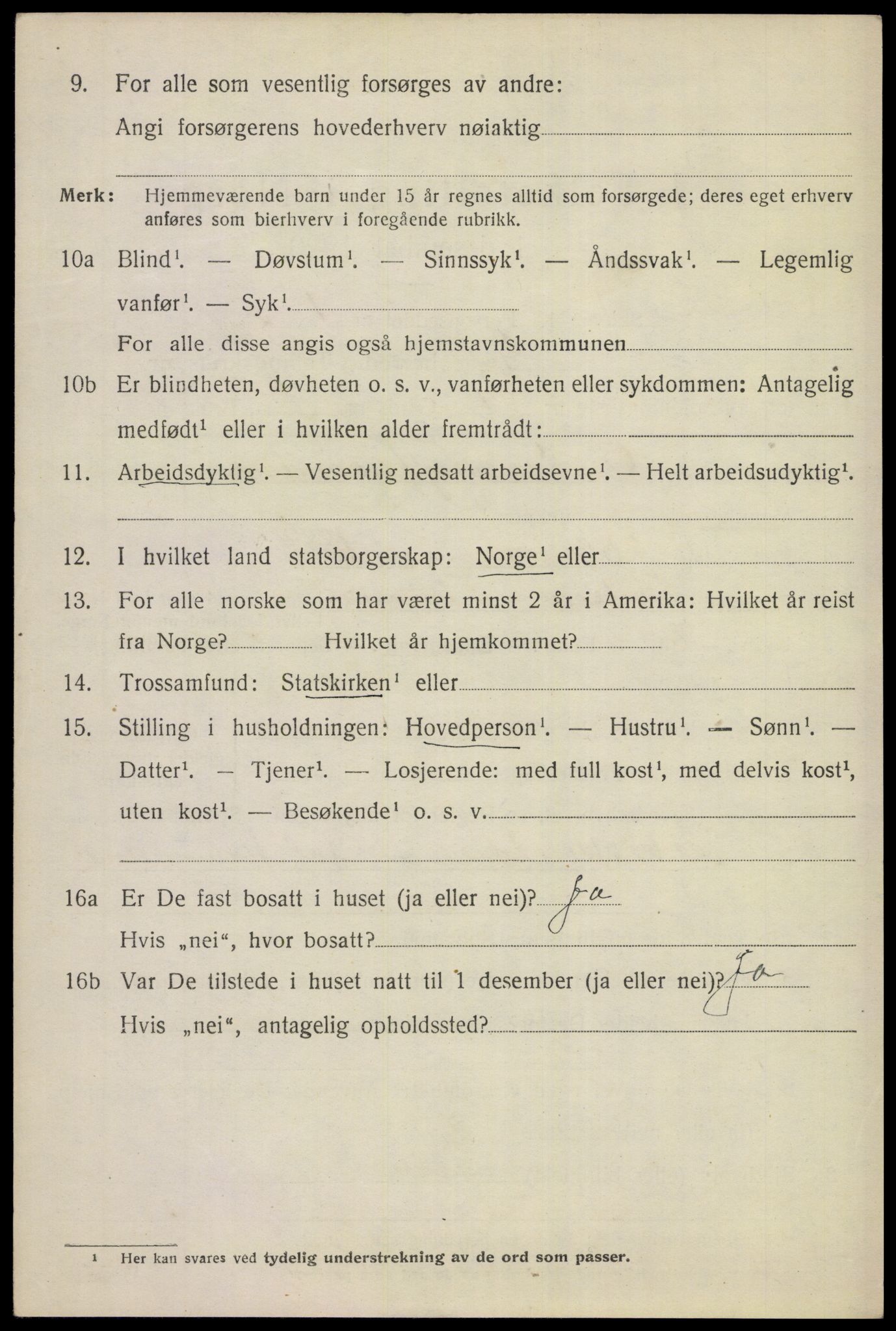 SAKO, 1920 census for Gol, 1920, p. 2725