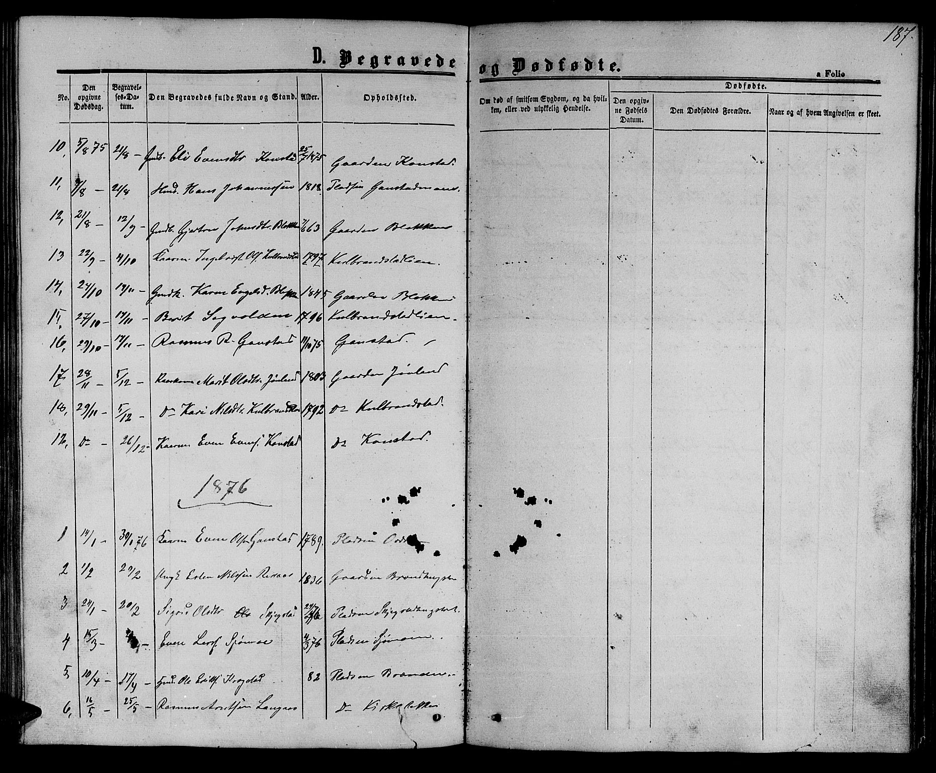 Ministerialprotokoller, klokkerbøker og fødselsregistre - Sør-Trøndelag, SAT/A-1456/694/L1131: Parish register (copy) no. 694C03, 1858-1886, p. 187