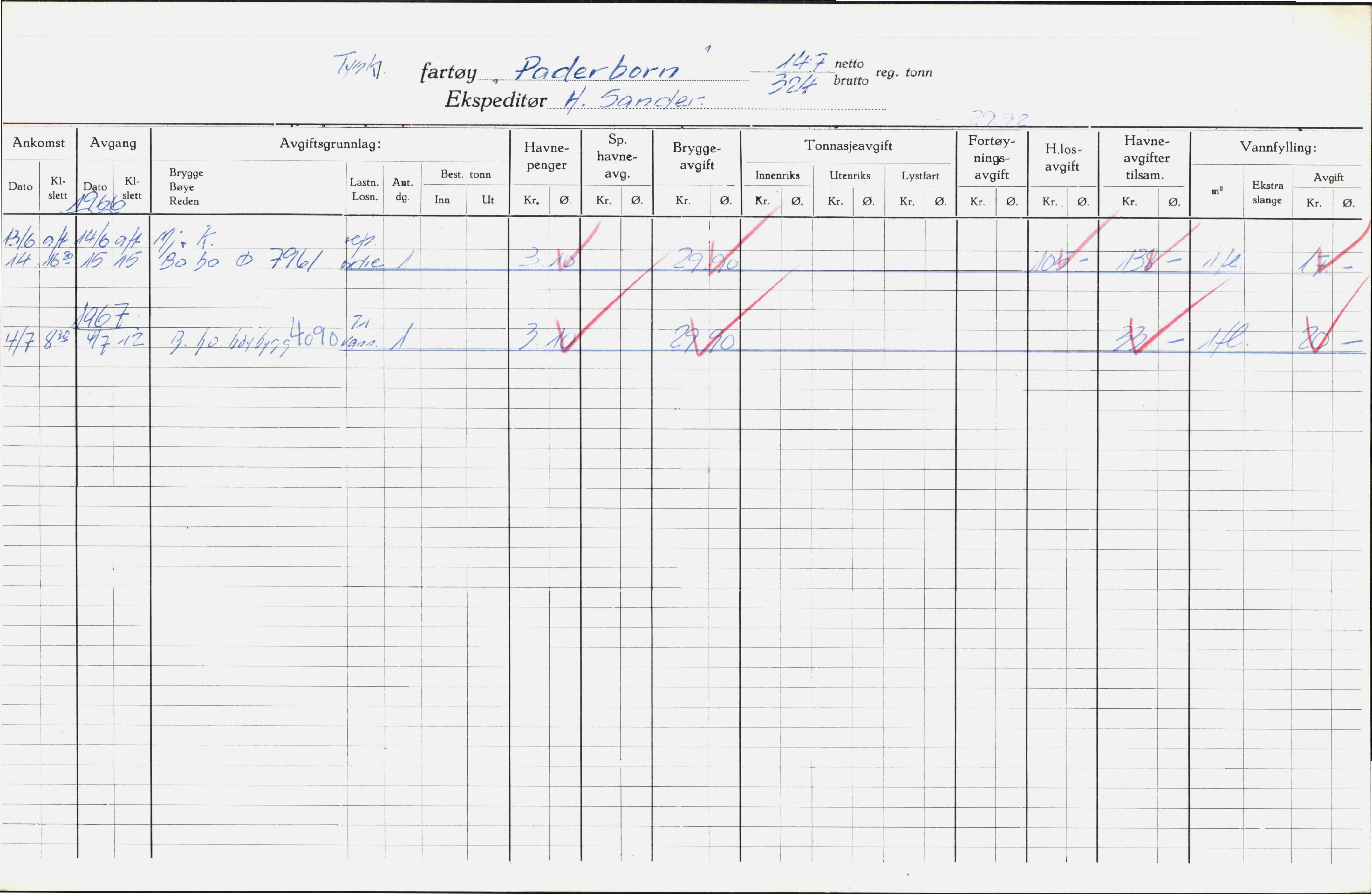 Bergen kommune. Havnekontor/havnefogd, BBA/A-0742/H/Ha/Hac/L0043: Skipsregister Owasco-Polarholm, 1941-1975