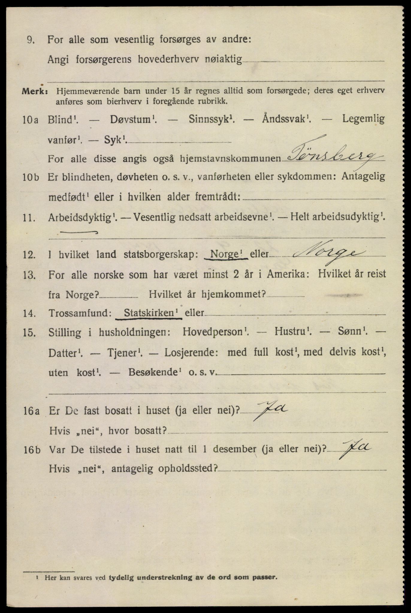 SAKO, 1920 census for Tønsberg, 1920, p. 15326