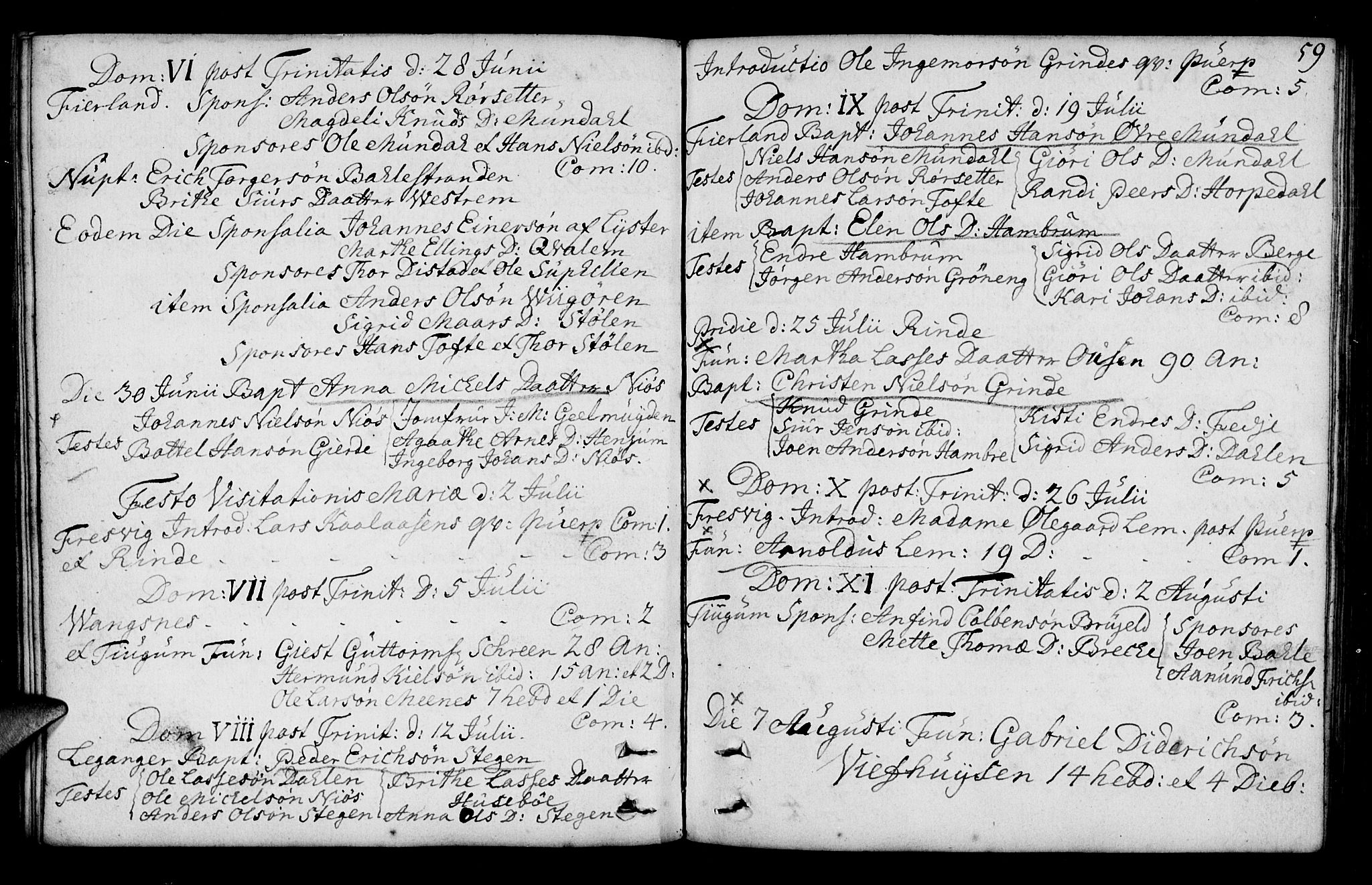 Leikanger sokneprestembete, AV/SAB-A-81001/H/Haa/Haaa/L0003: Parish register (official) no. A 3, 1756-1770, p. 59