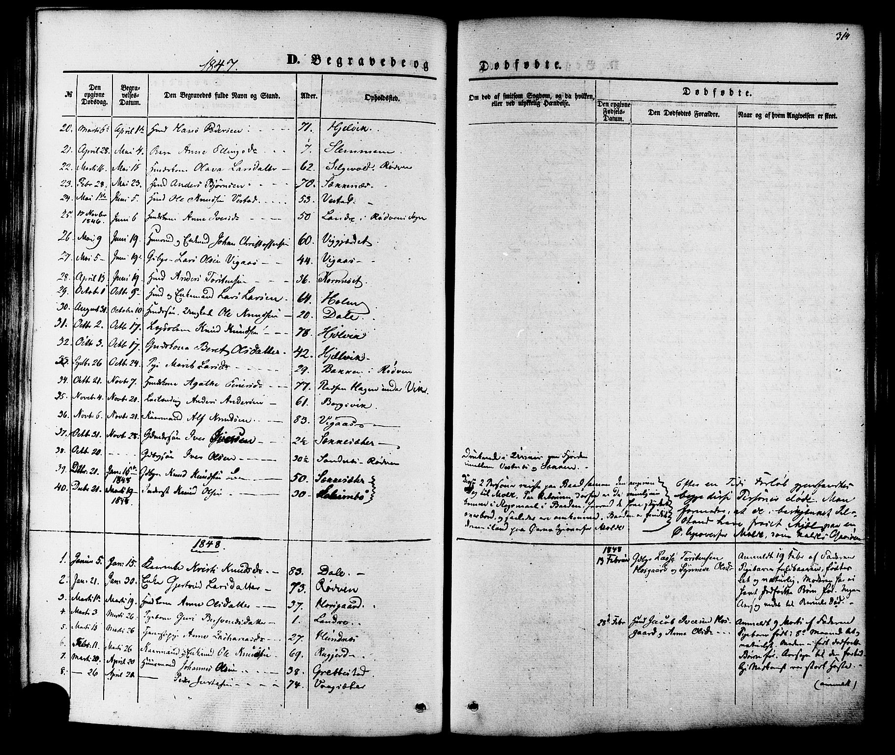 Ministerialprotokoller, klokkerbøker og fødselsregistre - Møre og Romsdal, SAT/A-1454/547/L0603: Parish register (official) no. 547A05, 1846-1877, p. 314