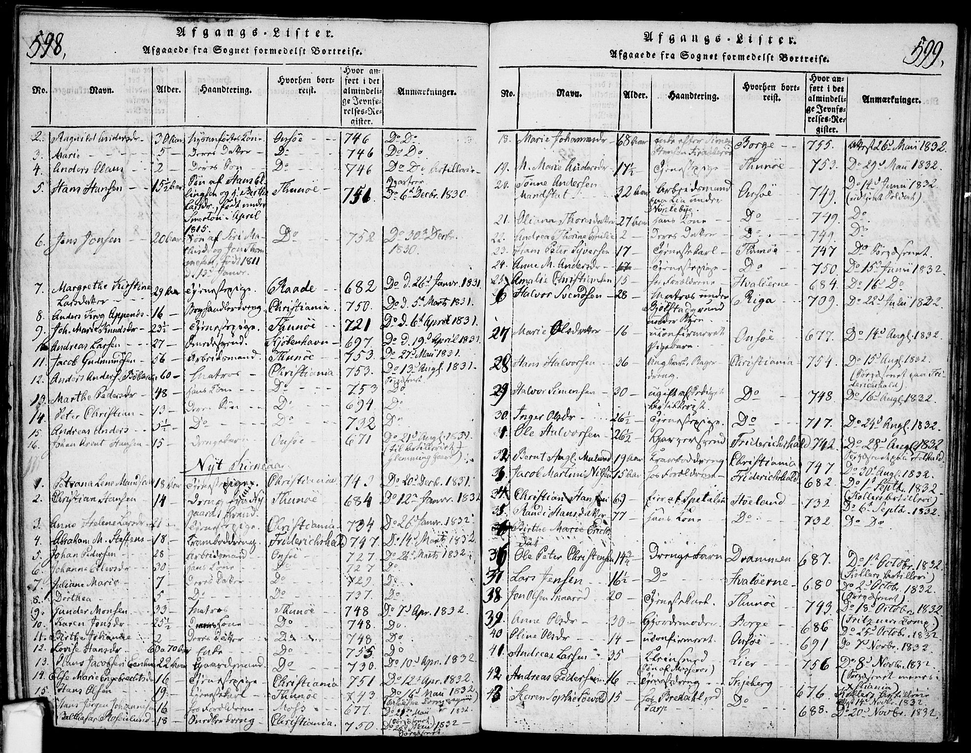 Glemmen prestekontor Kirkebøker, SAO/A-10908/F/Fa/L0004: Parish register (official) no. 4, 1816-1838, p. 598-599