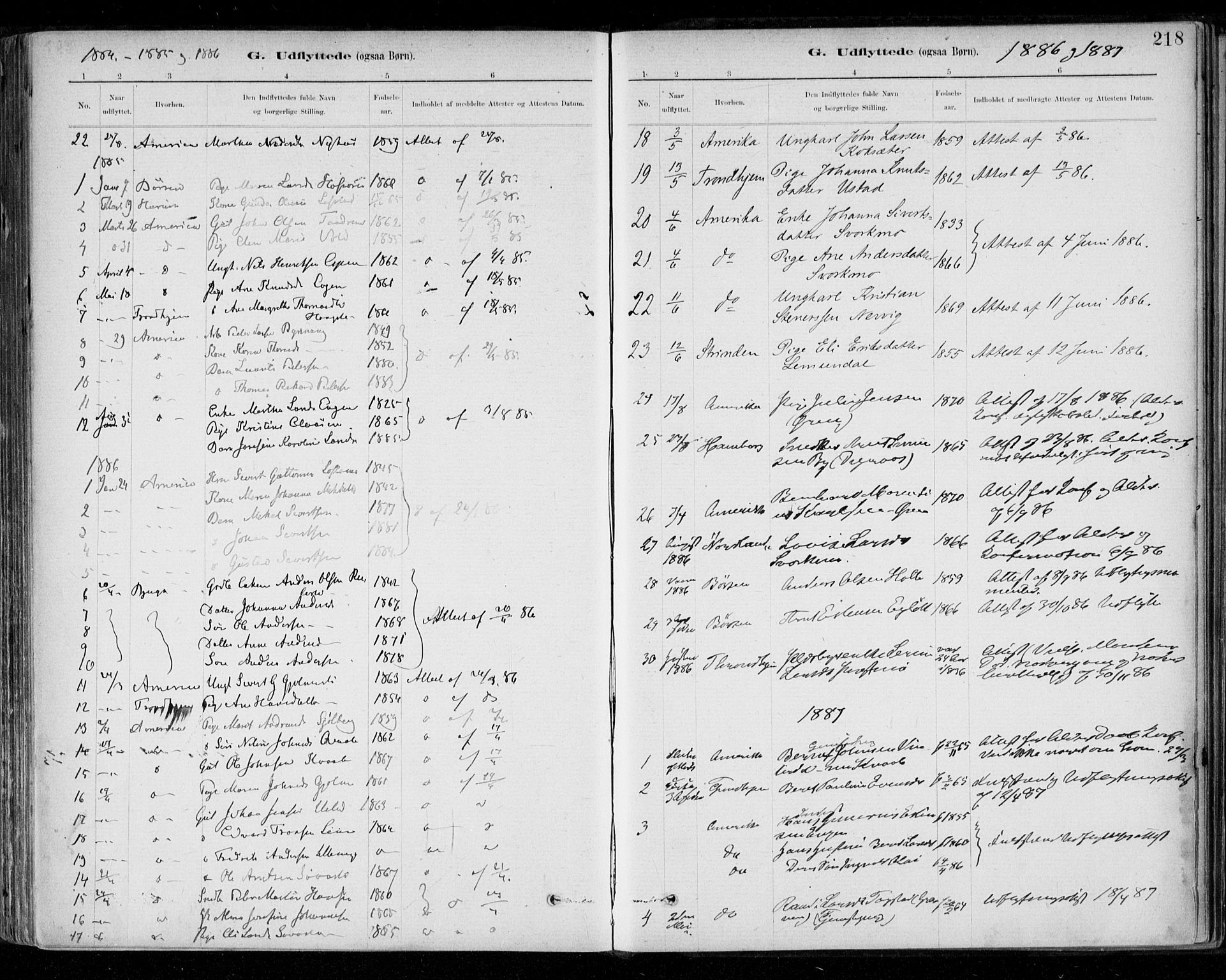 Ministerialprotokoller, klokkerbøker og fødselsregistre - Sør-Trøndelag, SAT/A-1456/668/L0810: Parish register (official) no. 668A10, 1881-1894, p. 218