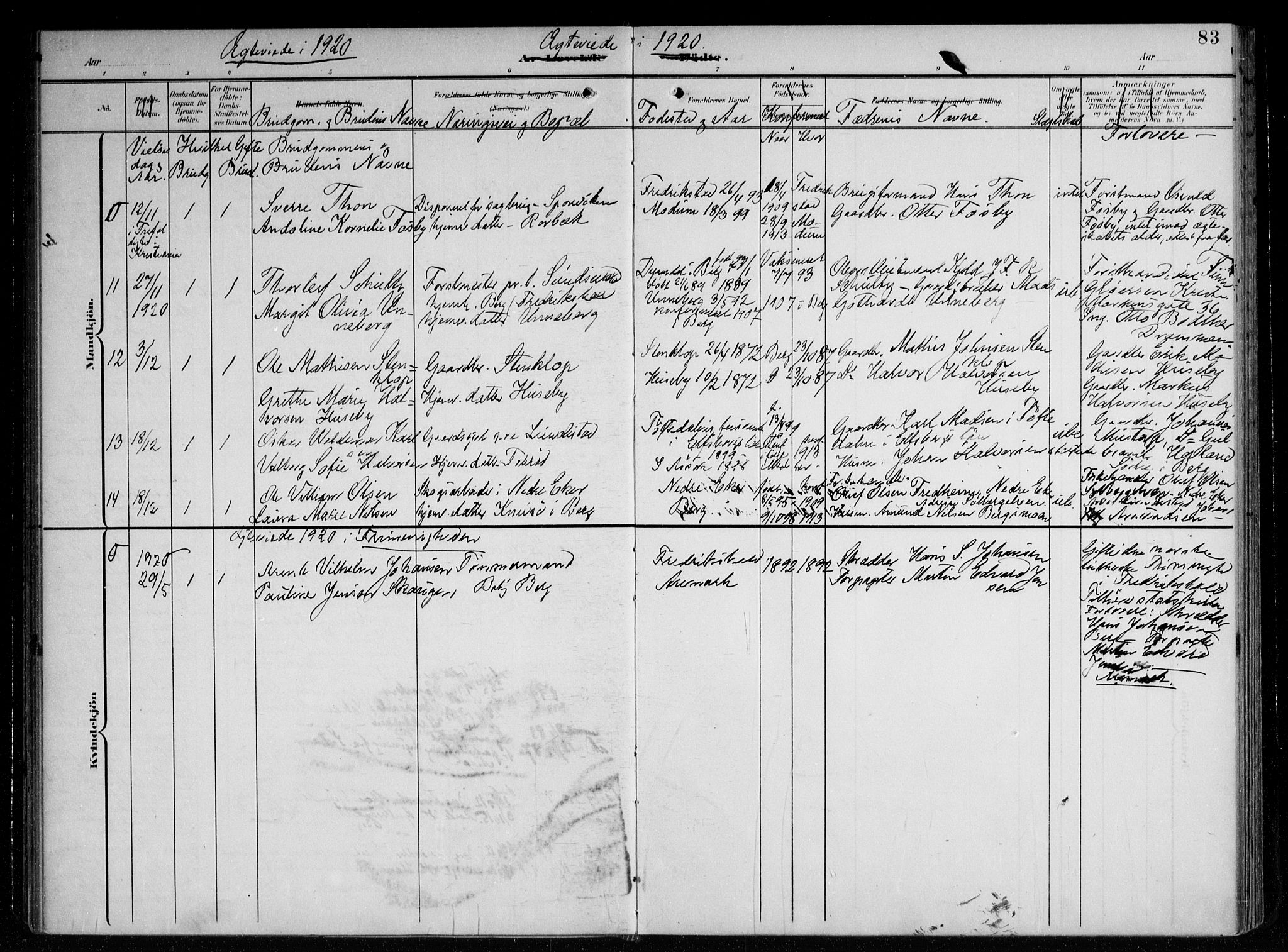 Berg prestekontor Kirkebøker, AV/SAO-A-10902/F/Fa/L0008: Parish register (official) no. I 8, 1902-1920, p. 83