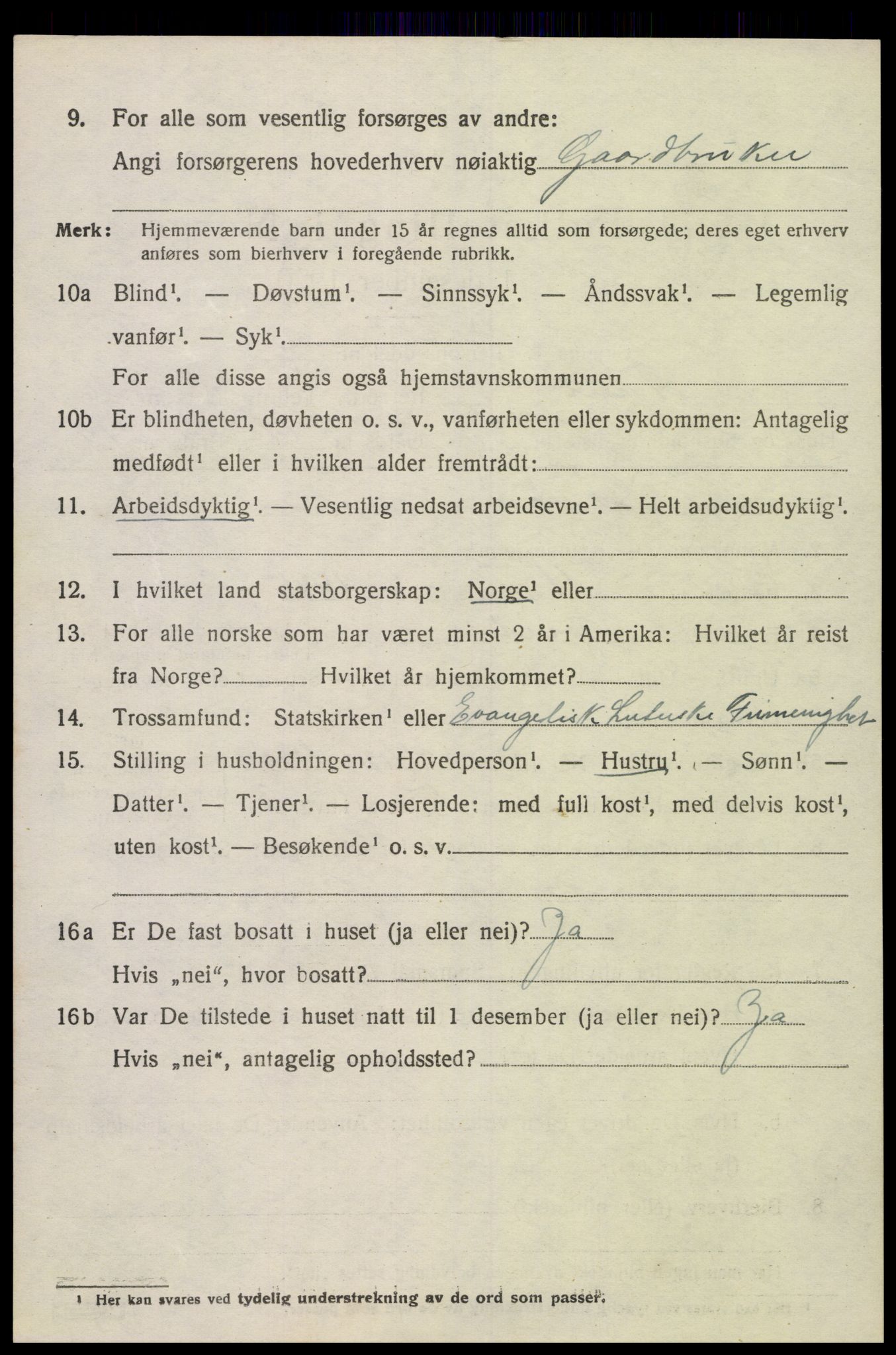 SAK, 1920 census for Tveit, 1920, p. 3183