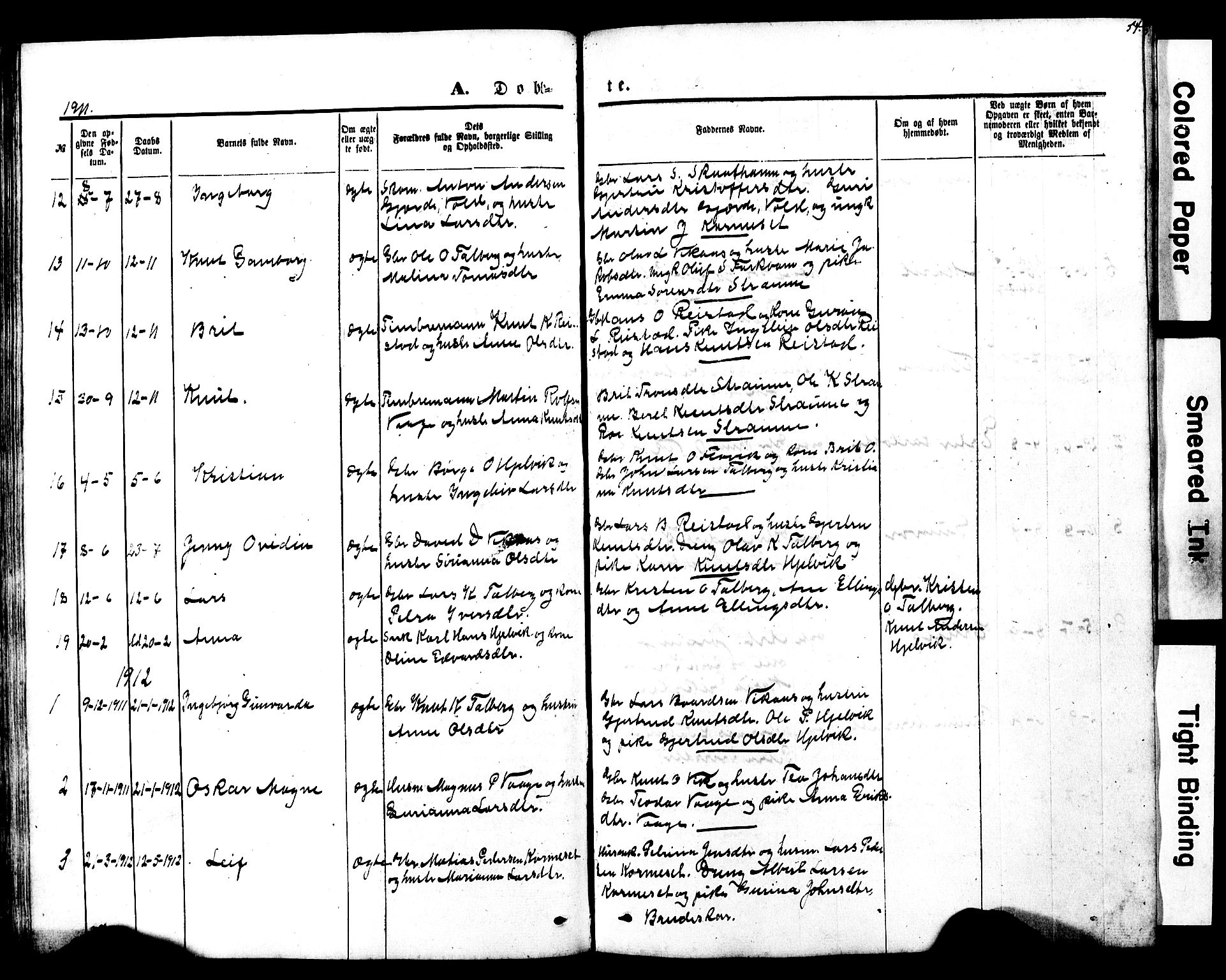 Ministerialprotokoller, klokkerbøker og fødselsregistre - Møre og Romsdal, SAT/A-1454/550/L0618: Parish register (copy) no. 550C01, 1870-1927, p. 54