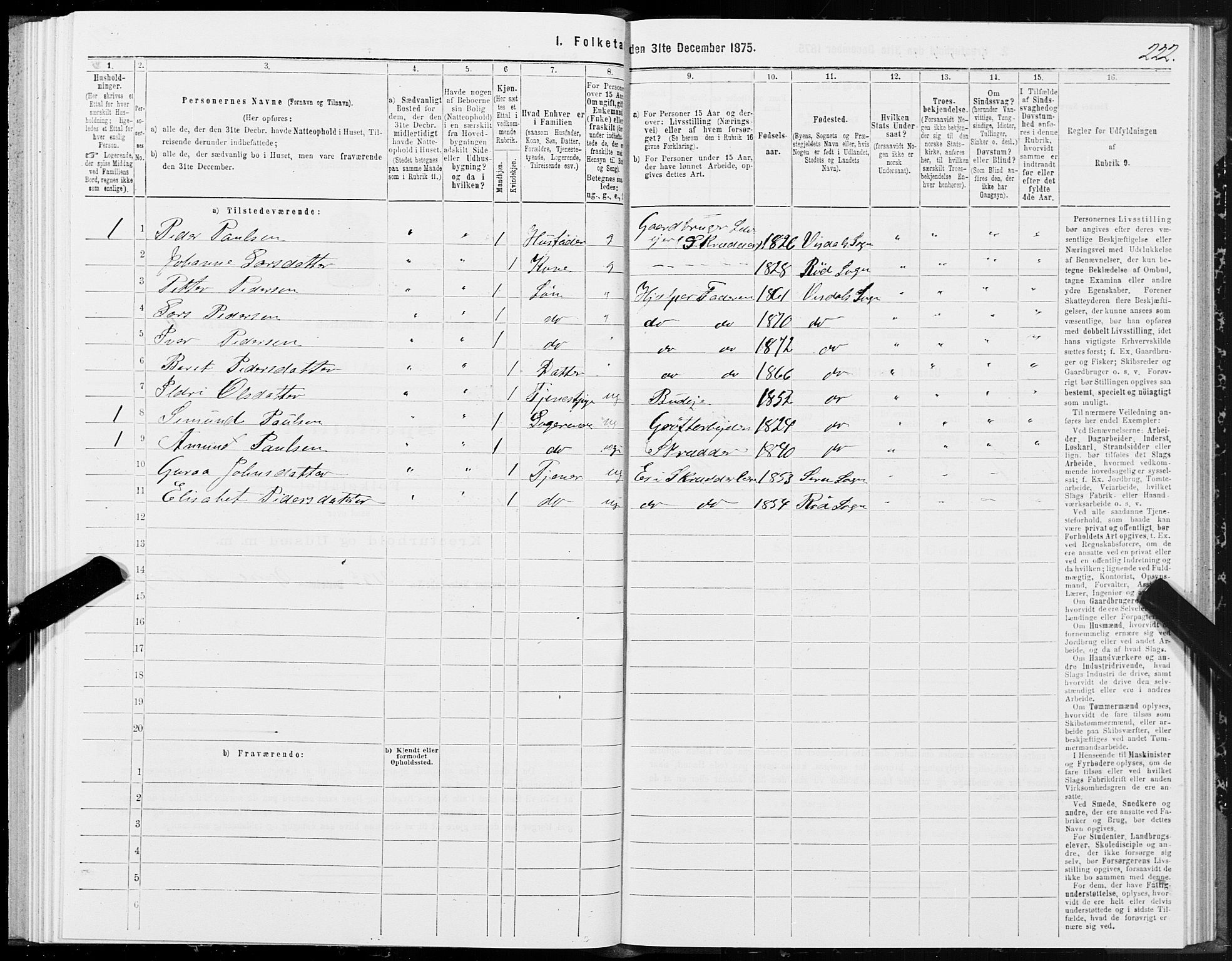 SAT, 1875 census for 1543P Nesset, 1875, p. 4222