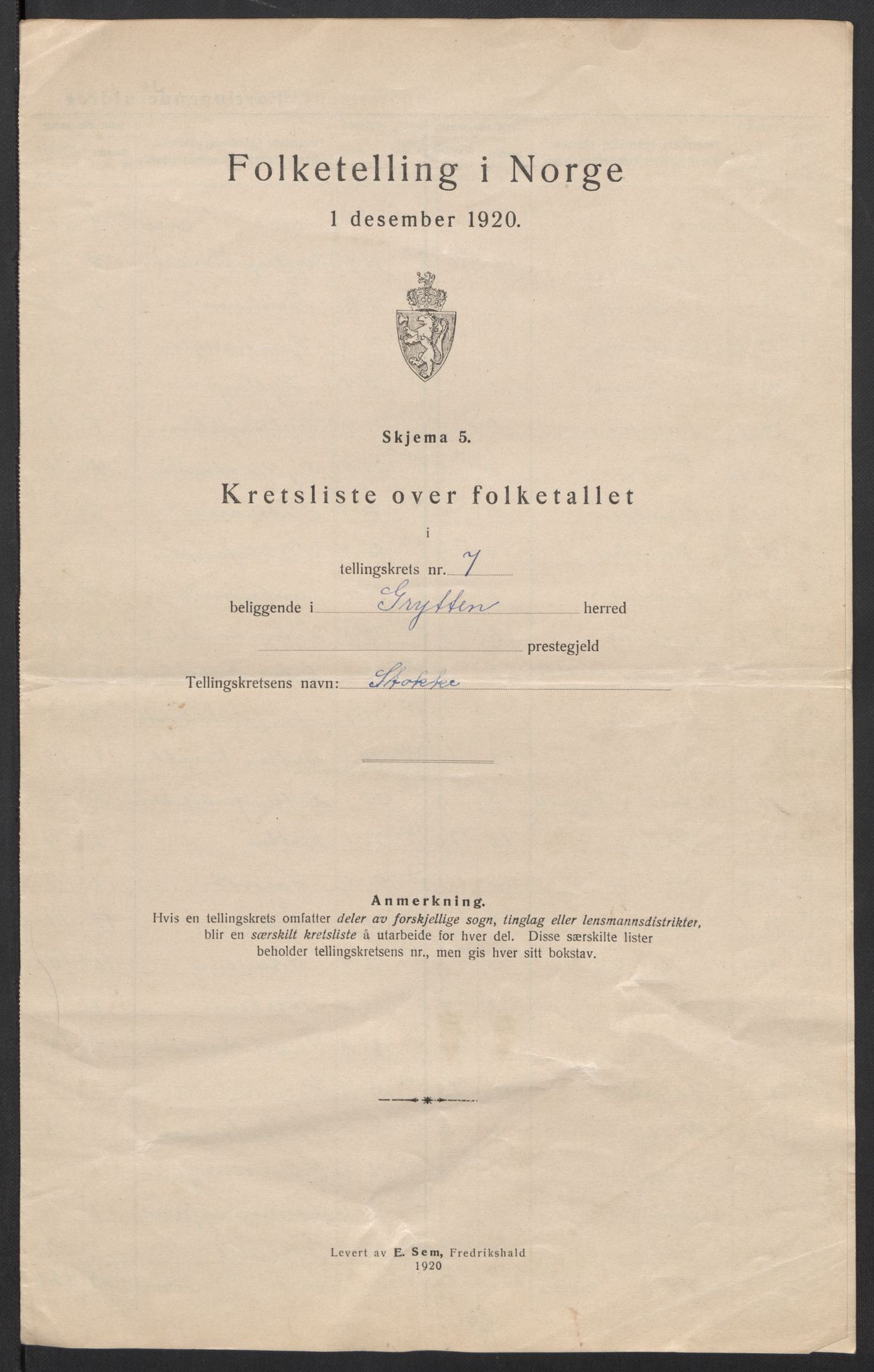 SAT, 1920 census for Grytten, 1920, p. 24