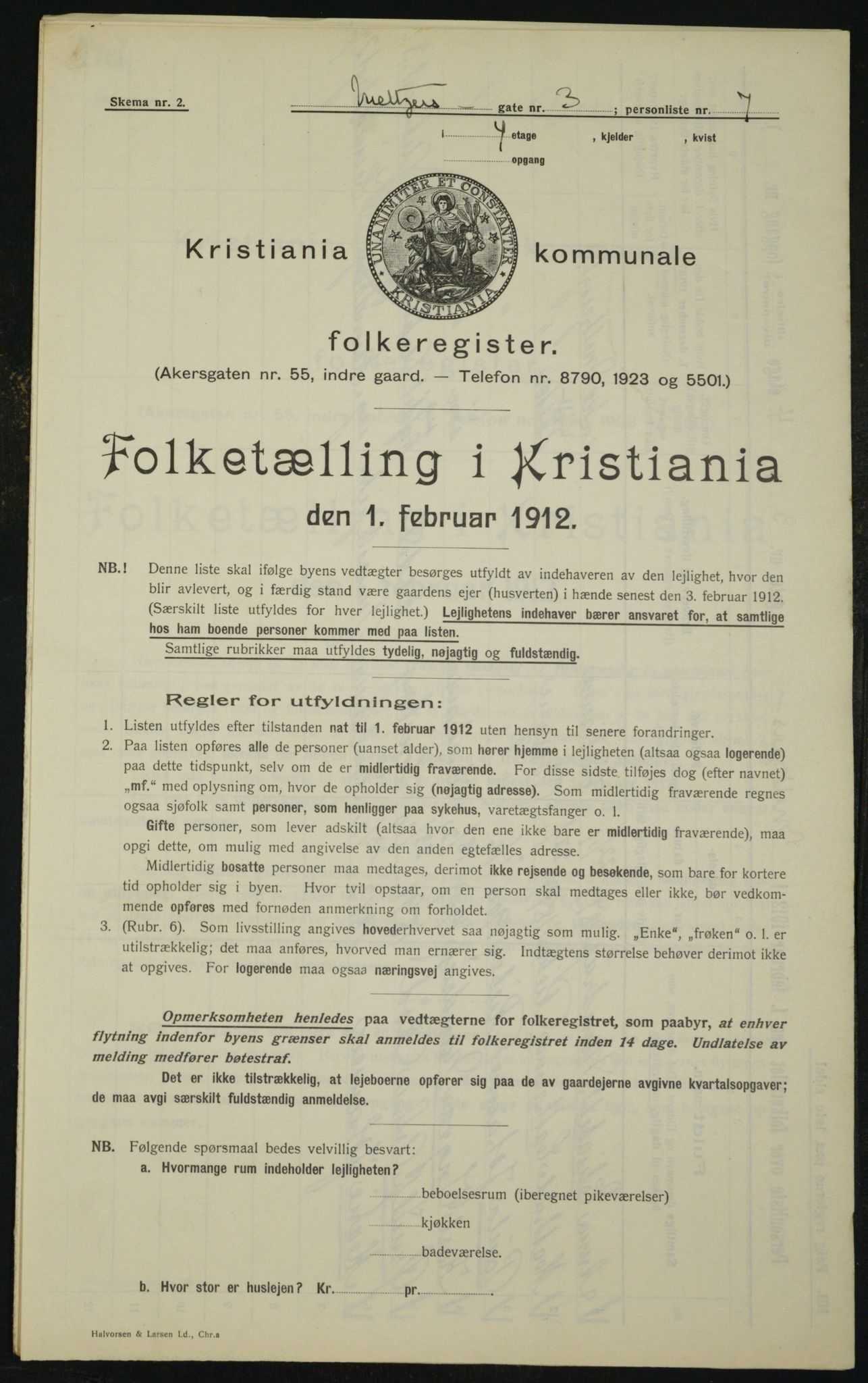 OBA, Municipal Census 1912 for Kristiania, 1912, p. 65678