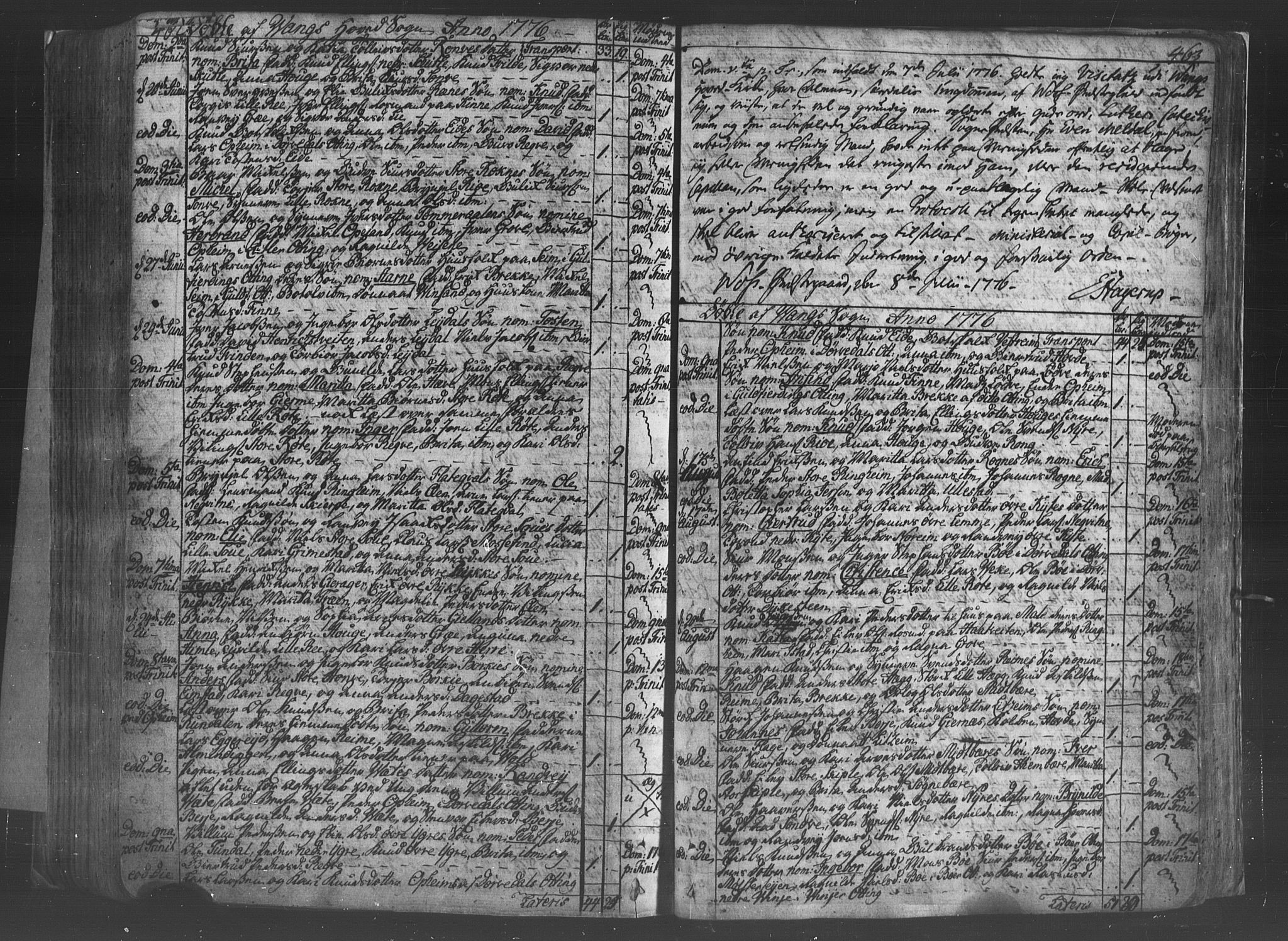 Voss sokneprestembete, AV/SAB-A-79001/H/Haa: Parish register (official) no. A 8, 1752-1780, p. 462-463