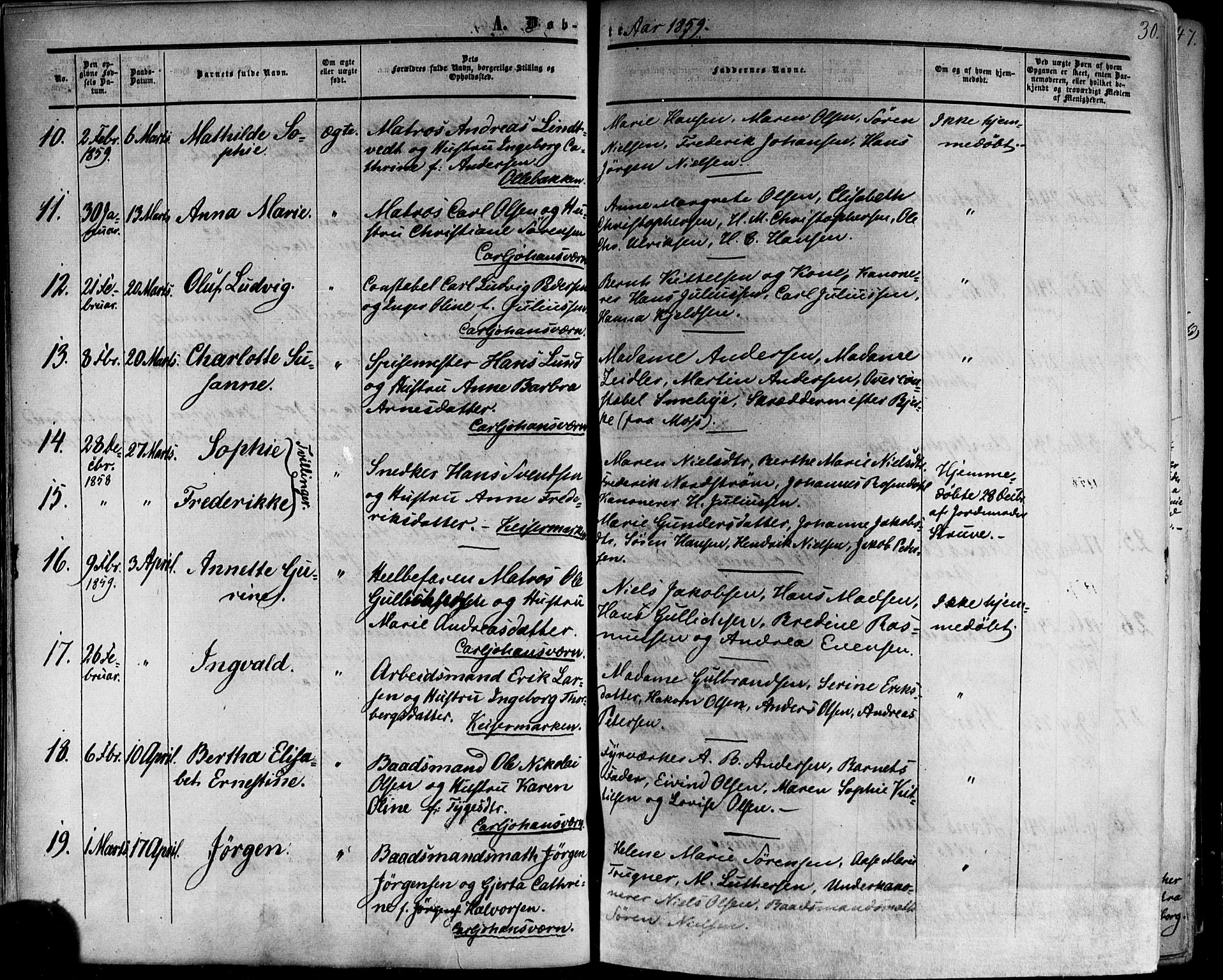 Horten kirkebøker, AV/SAKO-A-348/F/Fa/L0001: Parish register (official) no. 1, 1855-1871, p. 30