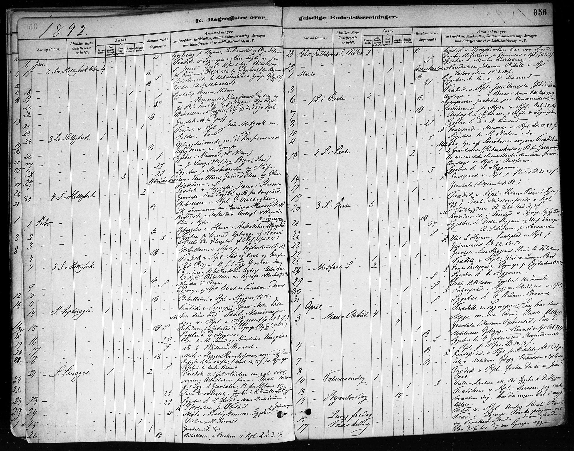 Røyken kirkebøker, AV/SAKO-A-241/F/Fa/L0008: Parish register (official) no. 8, 1880-1897, p. 356