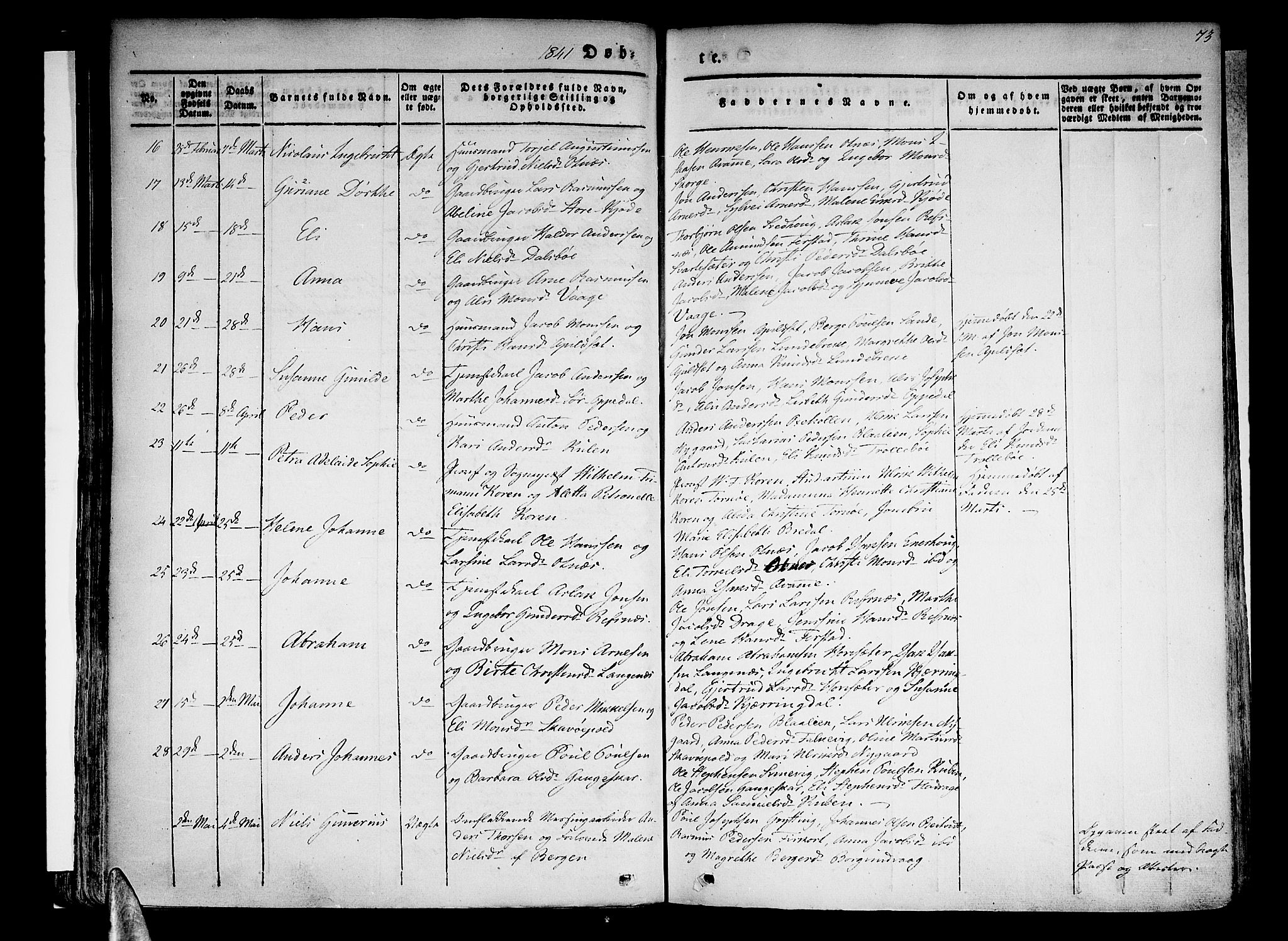 Selje sokneprestembete, SAB/A-99938/H/Ha/Haa/Haaa: Parish register (official) no. A 9, 1829-1844, p. 73