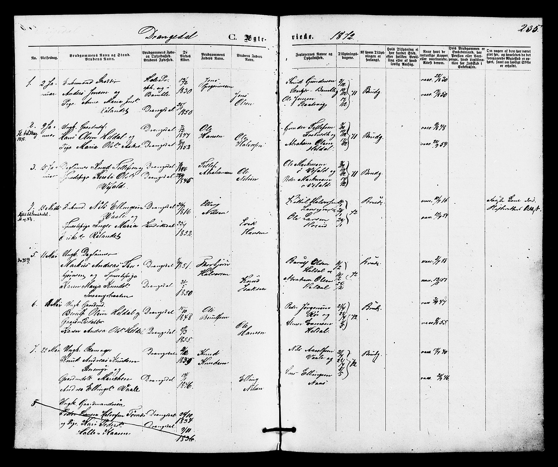 Drangedal kirkebøker, AV/SAKO-A-258/F/Fa/L0009: Parish register (official) no. 9 /1, 1872-1884, p. 235