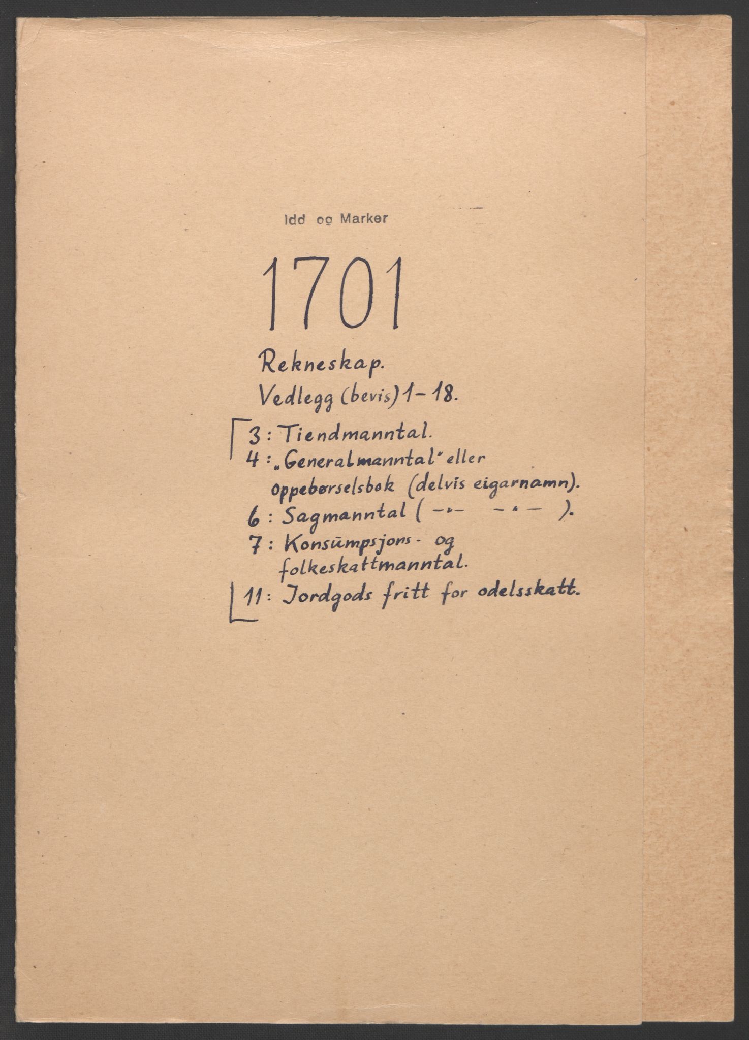 Rentekammeret inntil 1814, Reviderte regnskaper, Fogderegnskap, RA/EA-4092/R01/L0015: Fogderegnskap Idd og Marker, 1700-1701, p. 194