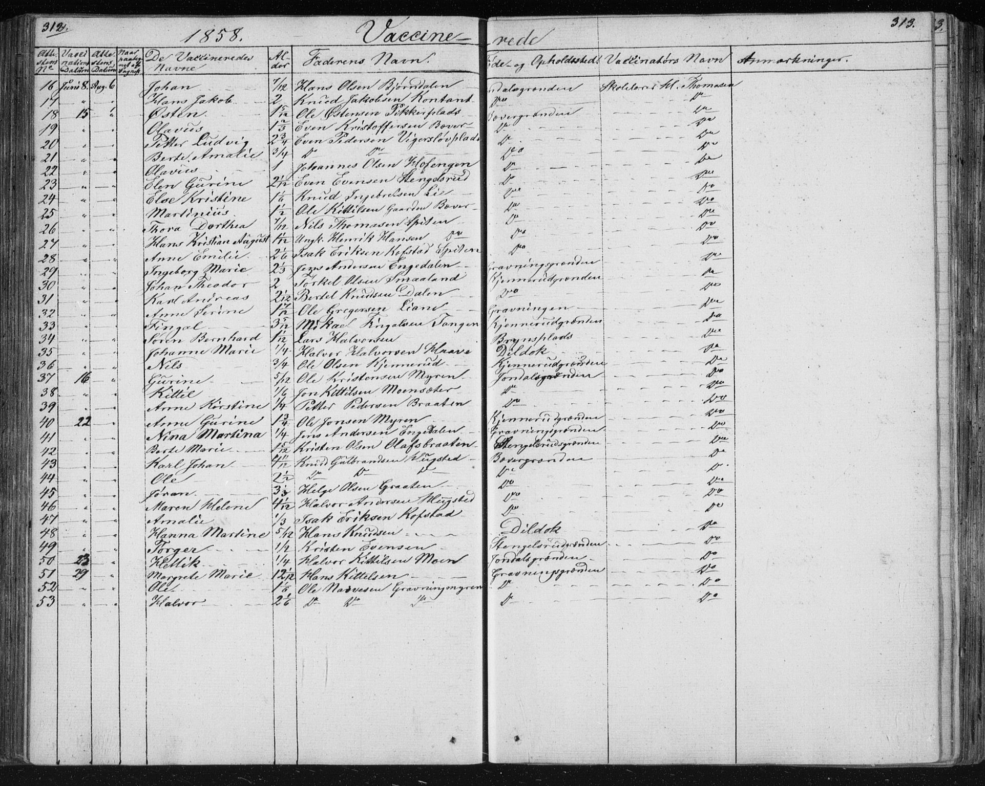 Kongsberg kirkebøker, SAKO/A-22/F/Fa/L0009: Parish register (official) no. I 9, 1839-1858, p. 312-313