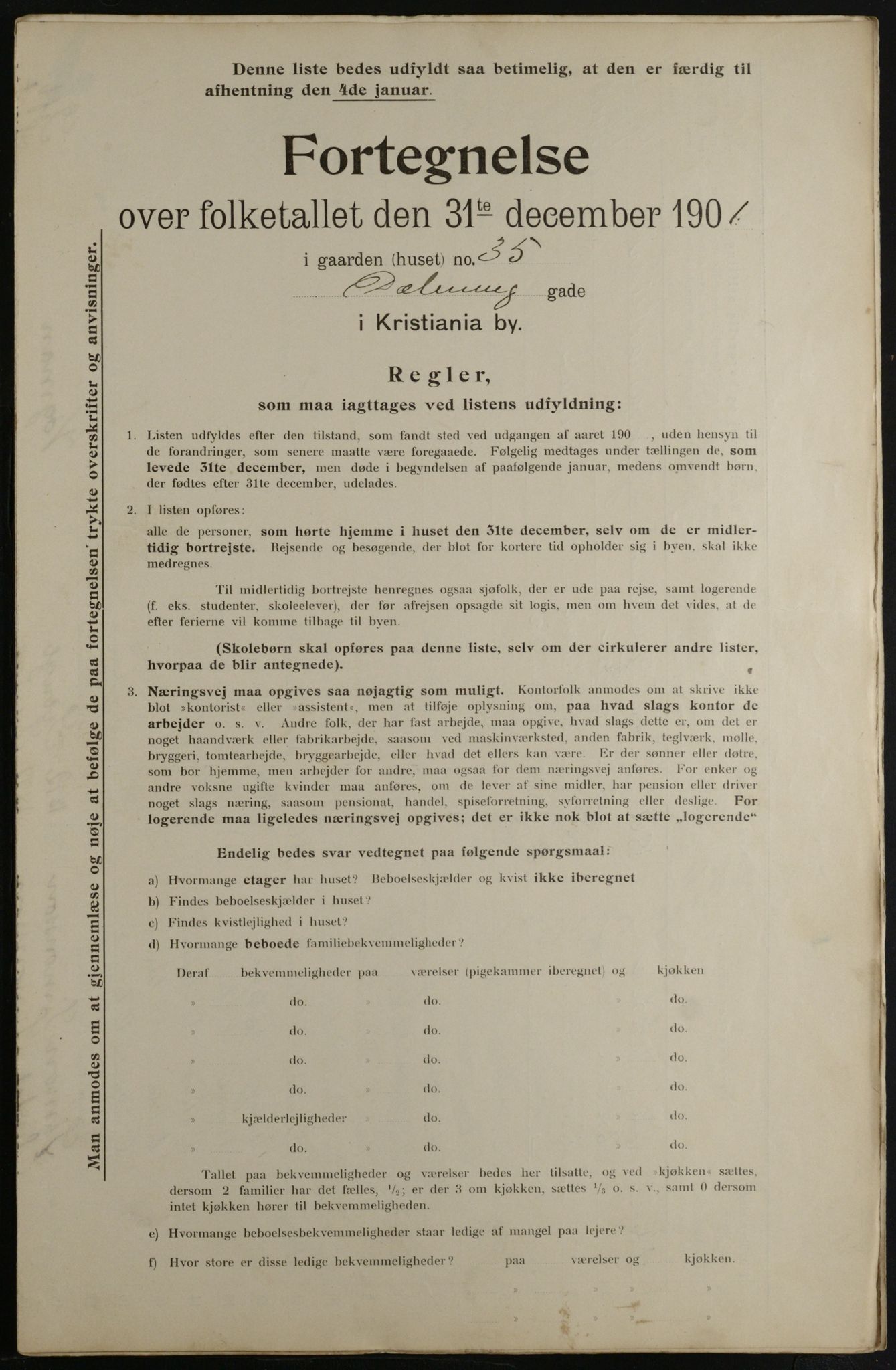 OBA, Municipal Census 1901 for Kristiania, 1901, p. 2878