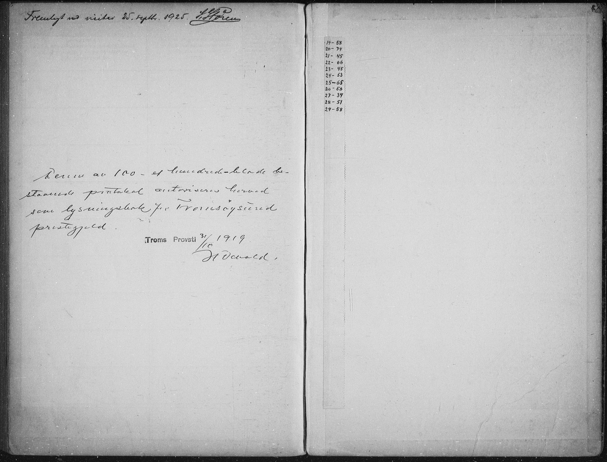 Tromsøysund sokneprestkontor, SATØ/S-1304/H/Hc/L0059: Banns register no. 59, 1919-1937