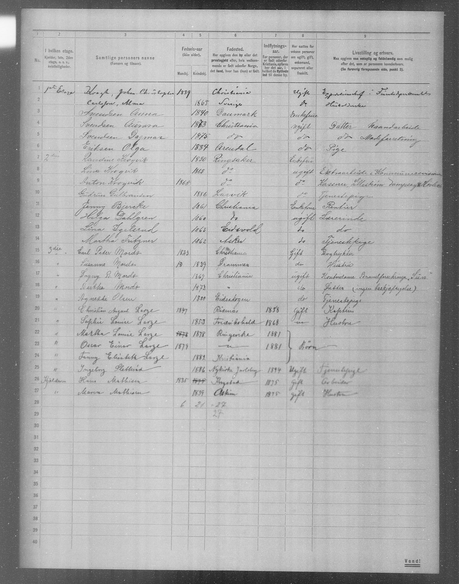 OBA, Municipal Census 1904 for Kristiania, 1904, p. 10878