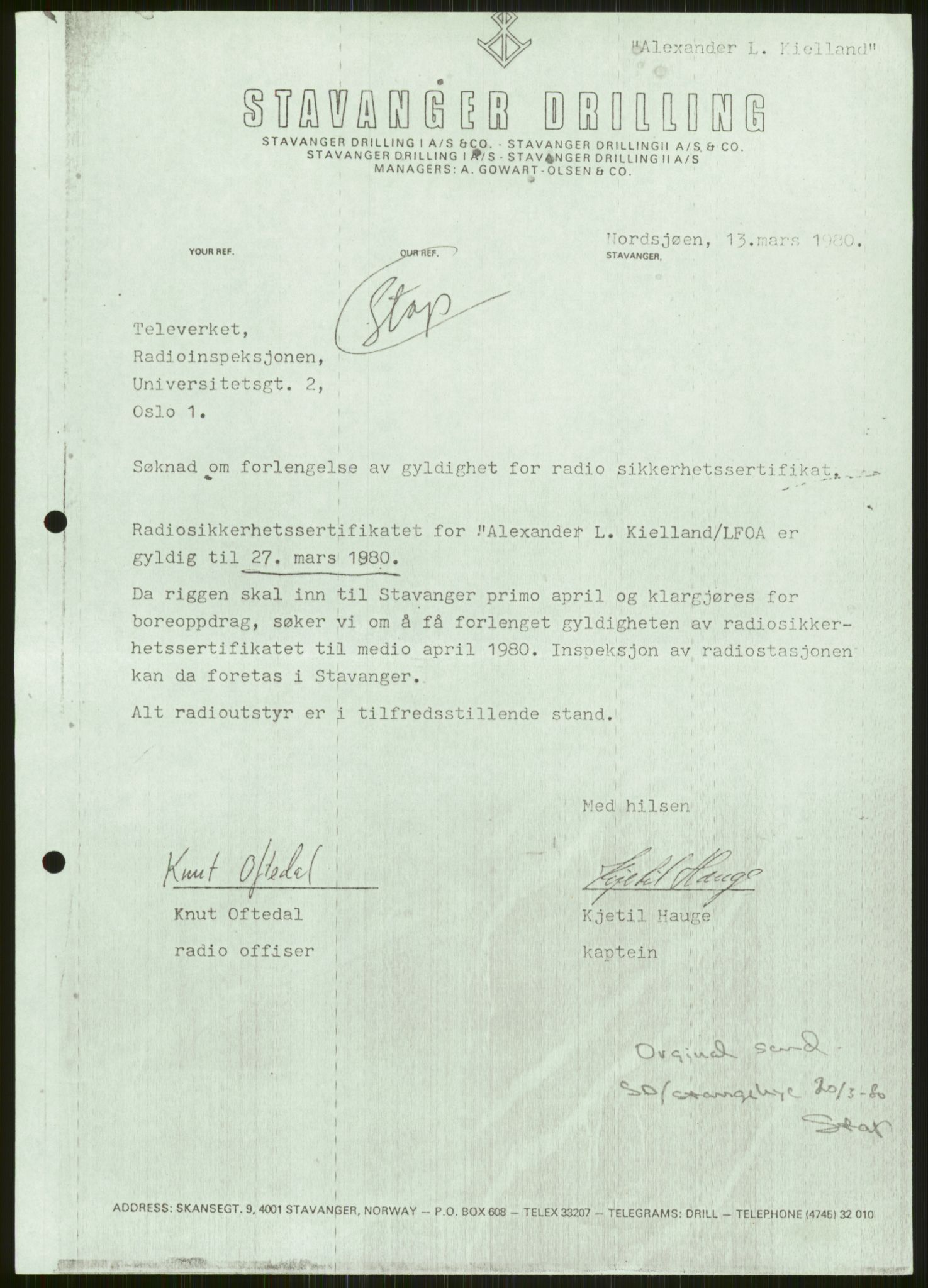 Justisdepartementet, Granskningskommisjonen ved Alexander Kielland-ulykken 27.3.1980, AV/RA-S-1165/D/L0006: A Alexander L. Kielland (Doku.liste + A3-A6, A11-A13, A18-A20-A21, A23, A31 av 31)/Dykkerjournaler, 1980-1981, p. 60