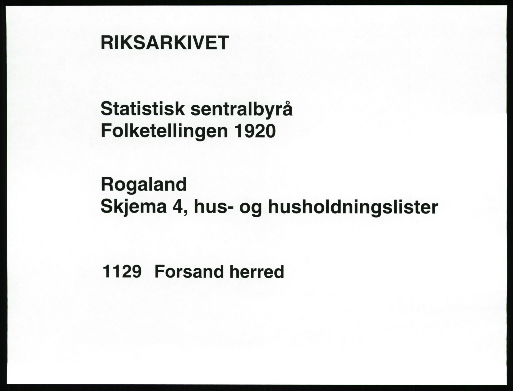 SAST, 1920 census for Forsand, 1920, p. 35