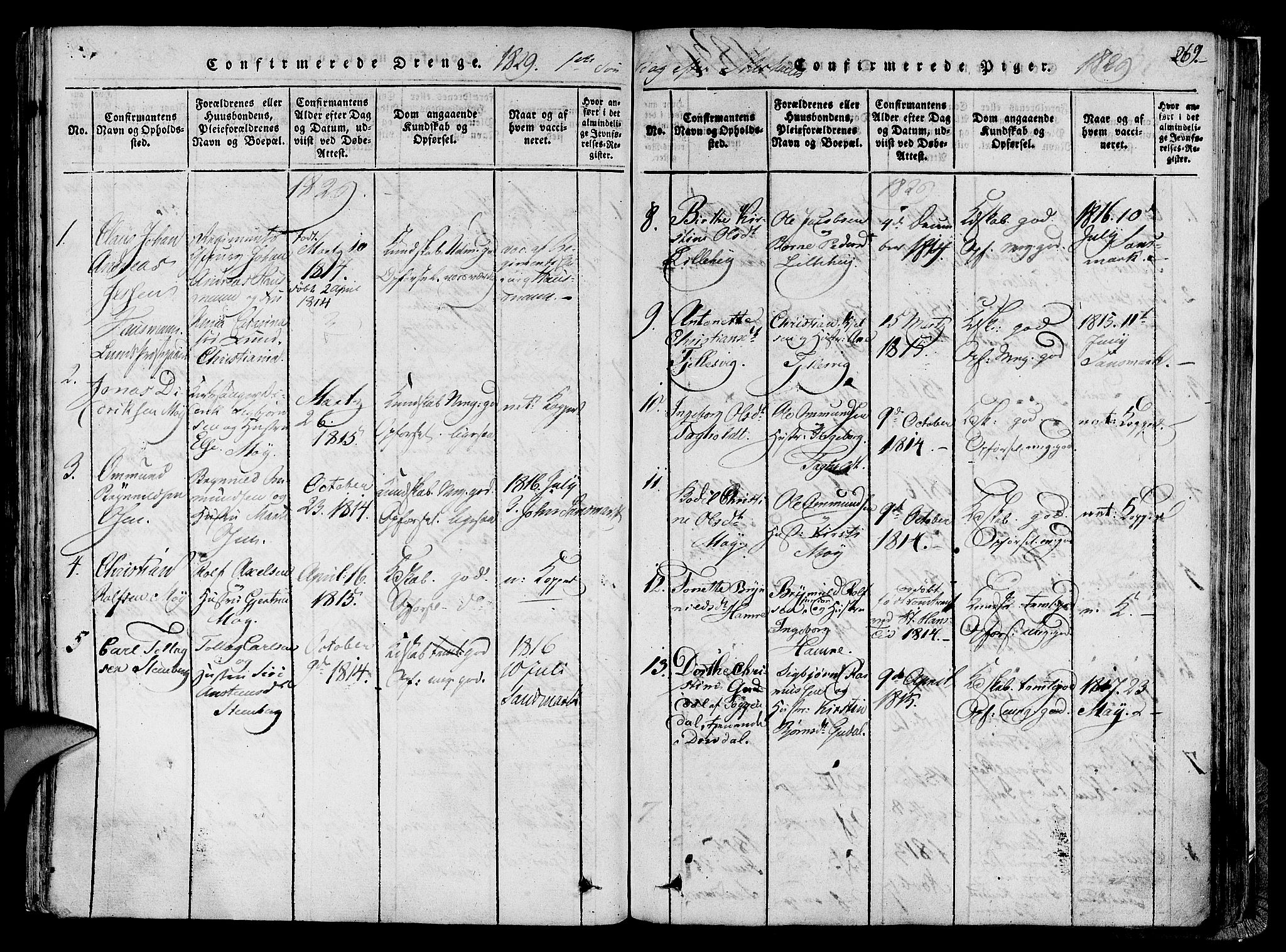 Lund sokneprestkontor, SAST/A-101809/S06/L0005: Parish register (official) no. A 5, 1815-1833, p. 269