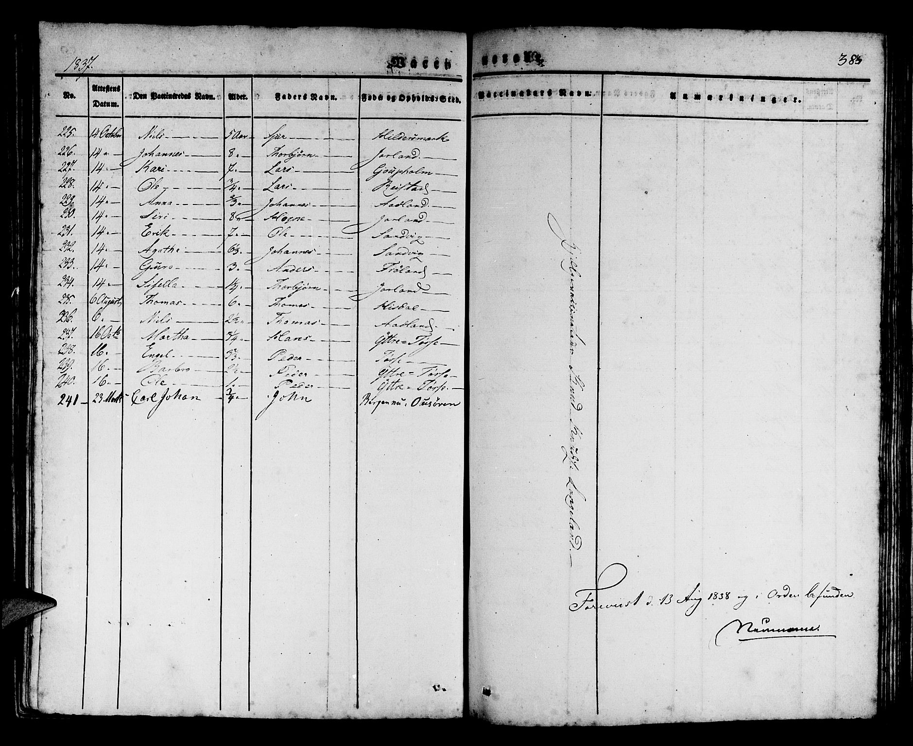 Os sokneprestembete, SAB/A-99929: Parish register (official) no. A 14, 1826-1839, p. 383