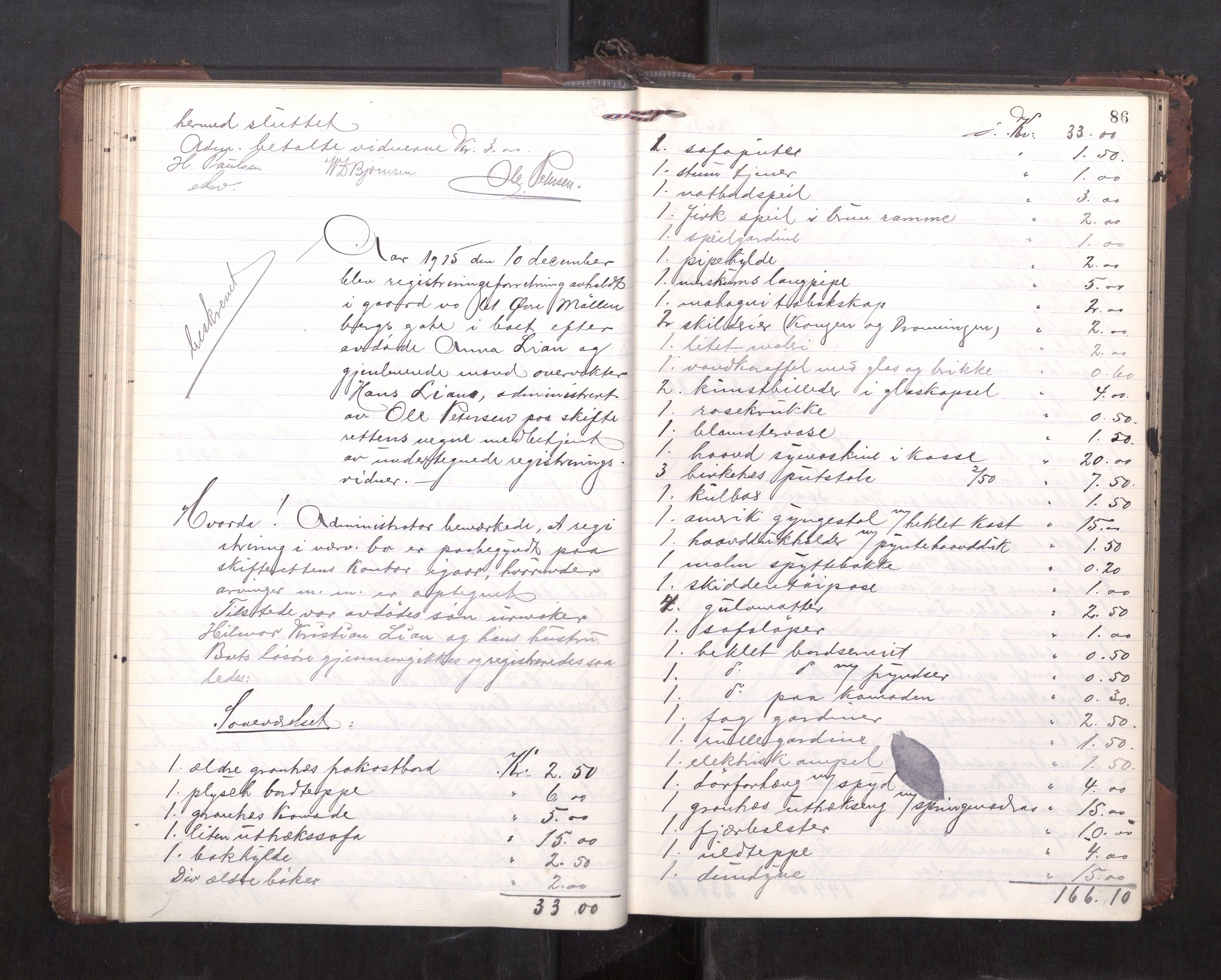 Trondheim byfogd, AV/SAT-A-0003/1/3/3C/L0036: Skifteregistreringsprotokoll - 14/4-24/9. (u/ register), 1915-1918, p. 86
