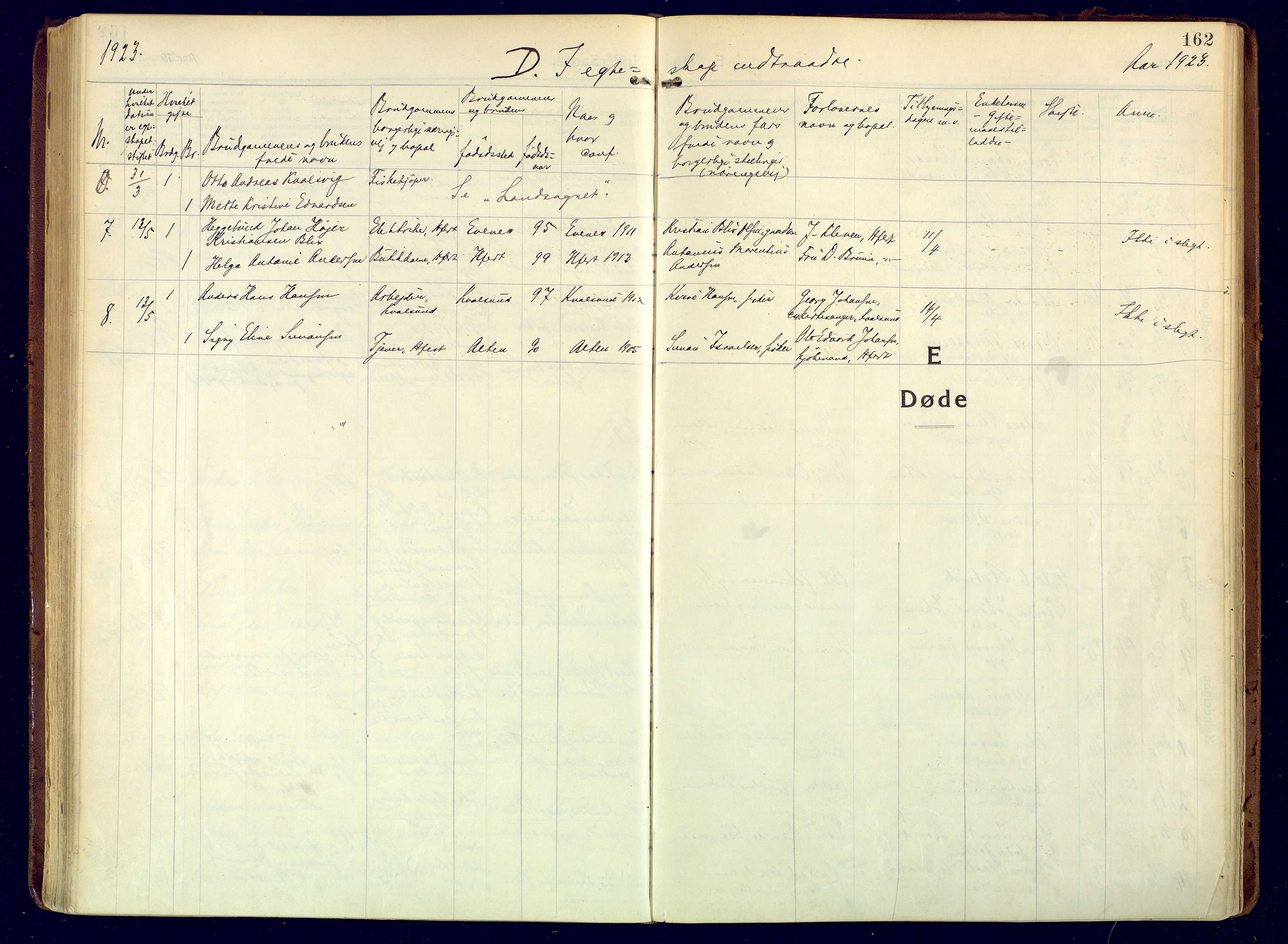 Hammerfest sokneprestkontor, SATØ/S-1347/H/Ha/L0015.kirke: Parish register (official) no. 15, 1916-1923, p. 162
