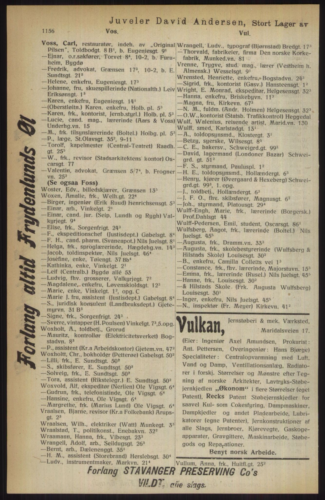 Kristiania/Oslo adressebok, PUBL/-, 1914, p. 1156