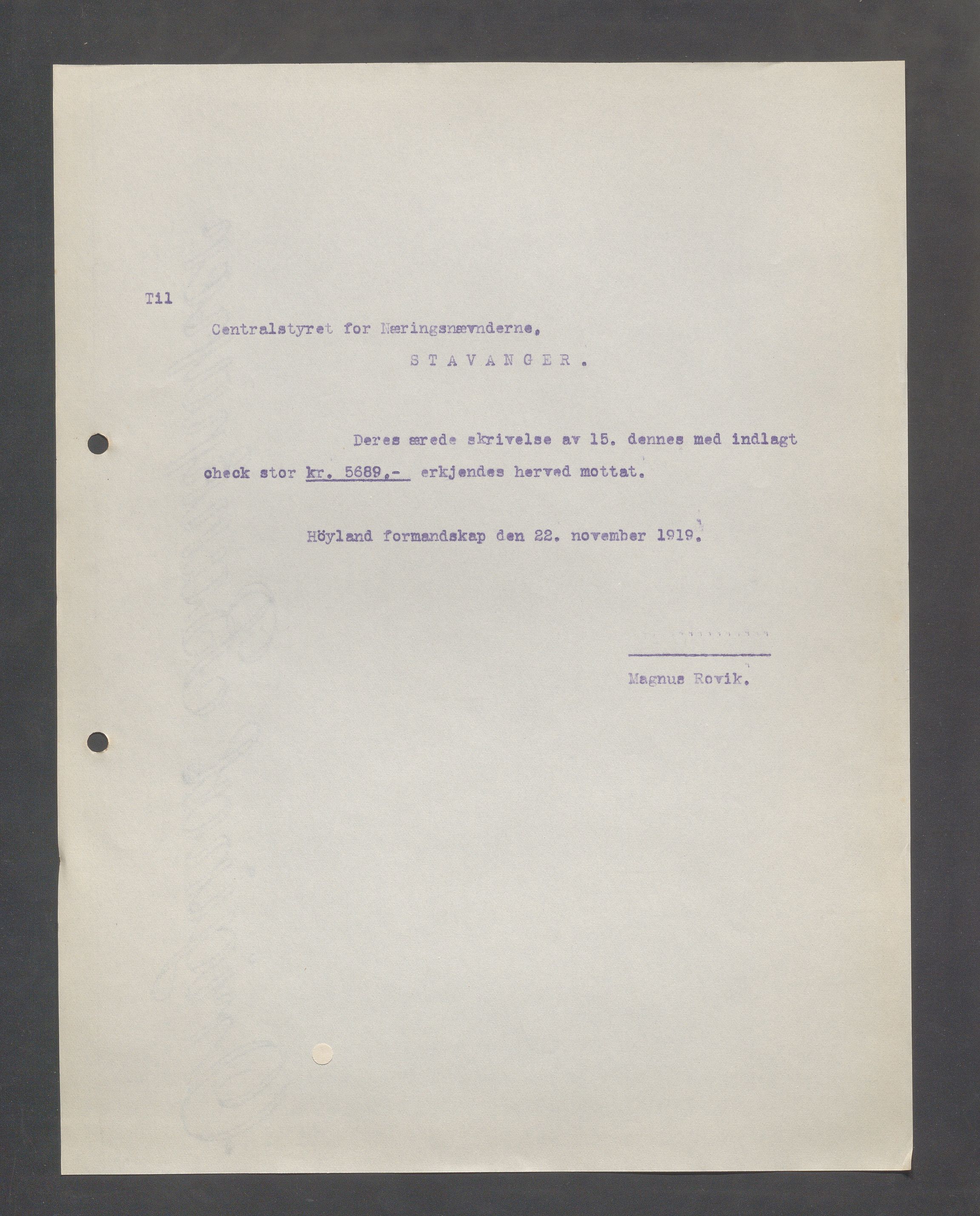 Høyland kommune - Formannskapet, IKAR/K-100046/B/L0005: Kopibok, 1918-1921, p. 214