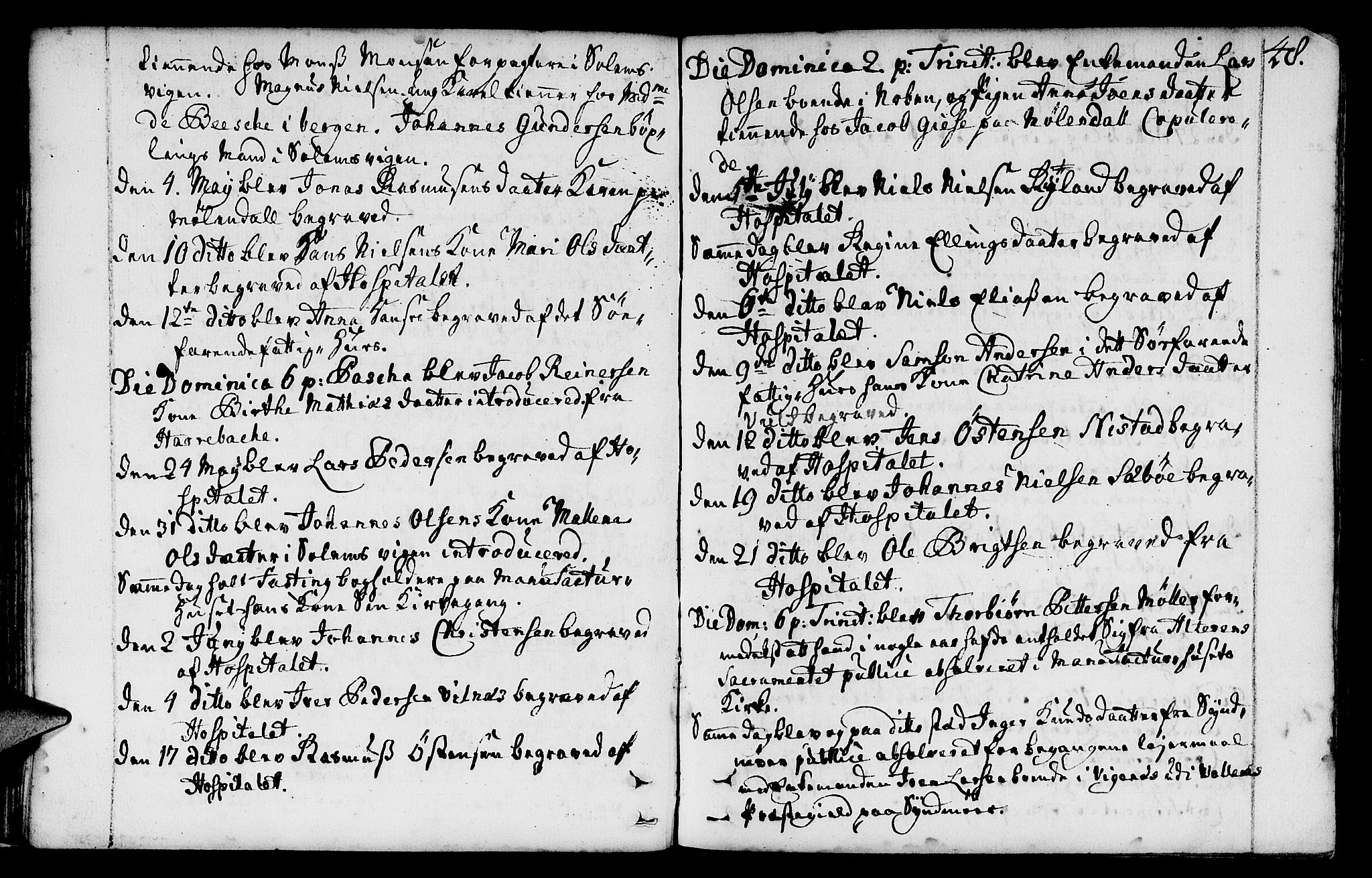 St. Jørgens hospital og Årstad sokneprestembete, AV/SAB-A-99934: Parish register (official) no. A 1, 1743-1823, p. 48