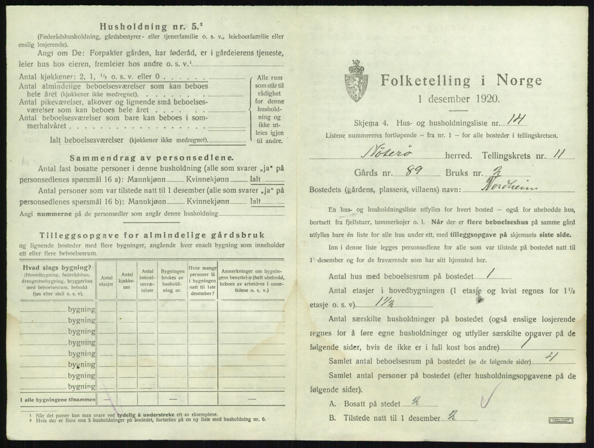 SAKO, 1920 census for Nøtterøy, 1920, p. 2236