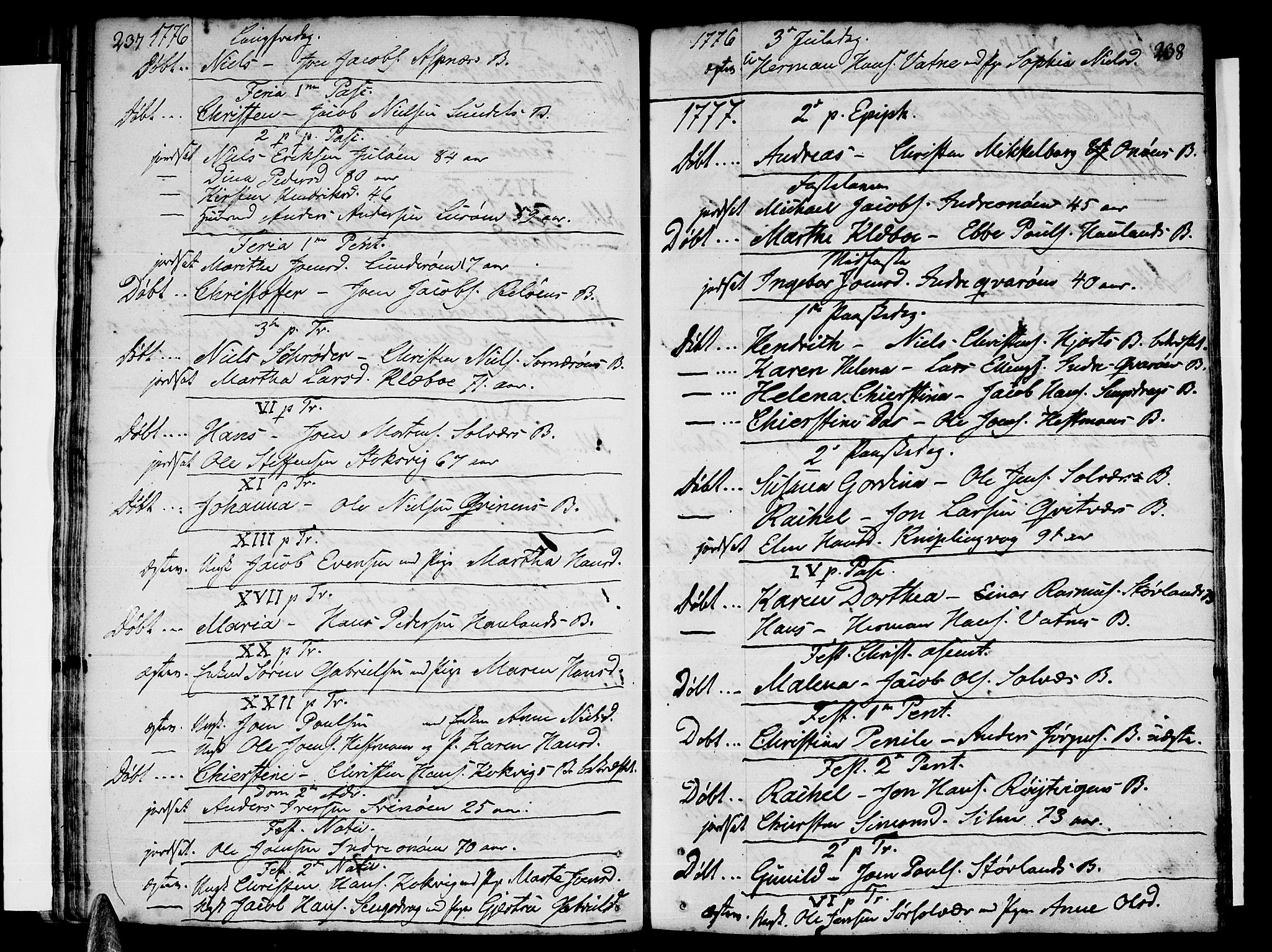 Ministerialprotokoller, klokkerbøker og fødselsregistre - Nordland, SAT/A-1459/839/L0563: Parish register (official) no. 839A01 /1, 1767-1824, p. 237-238