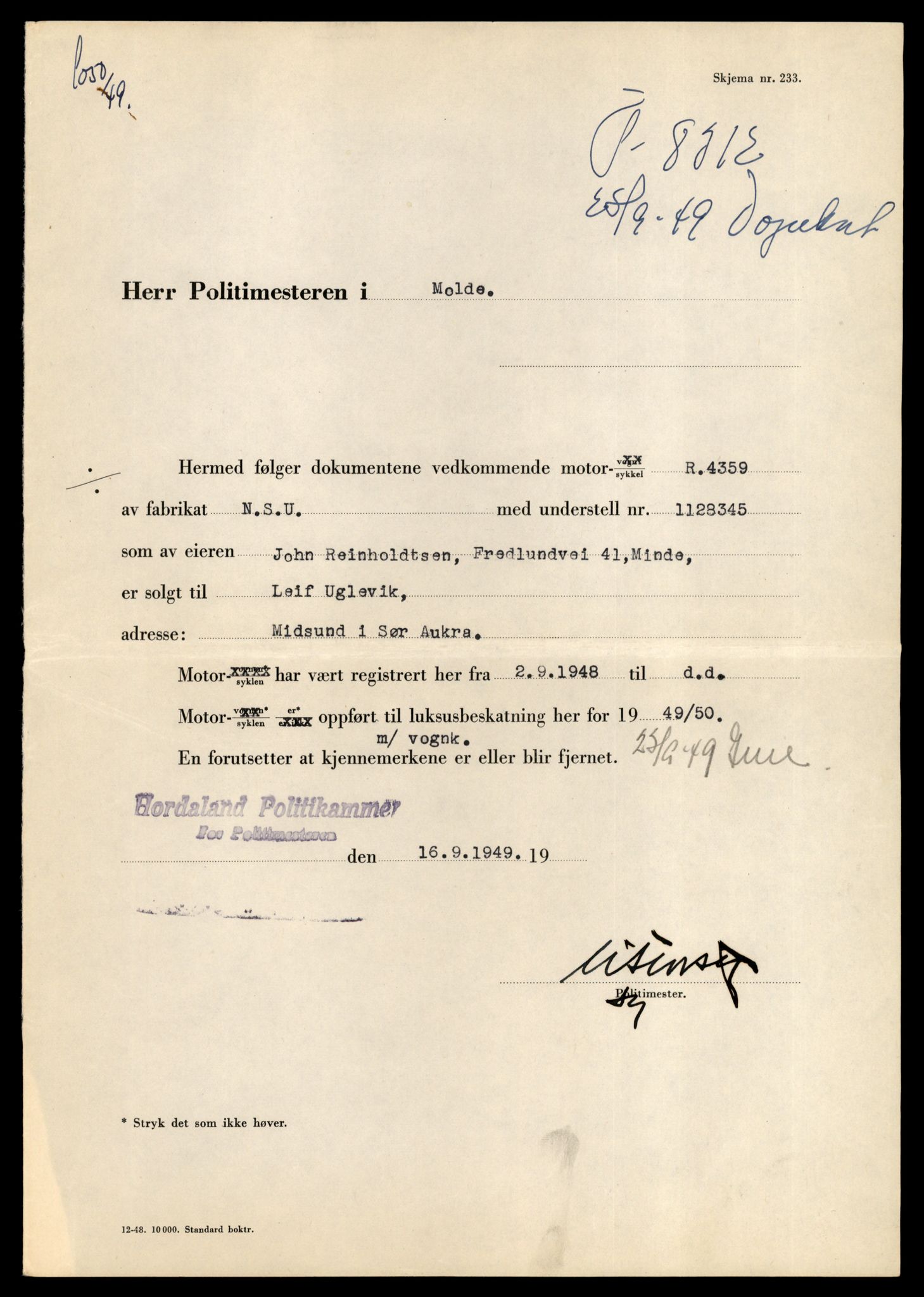 Møre og Romsdal vegkontor - Ålesund trafikkstasjon, AV/SAT-A-4099/F/Fe/L0037: Registreringskort for kjøretøy T 13031 - T 13179, 1927-1998, p. 2674