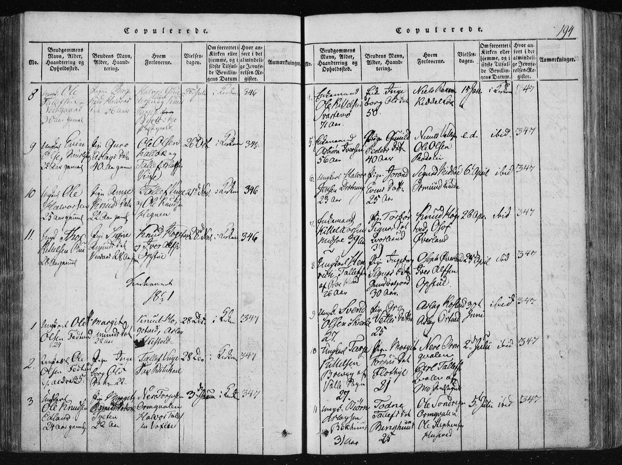 Vinje kirkebøker, SAKO/A-312/F/Fa/L0003: Parish register (official) no. I 3, 1814-1843, p. 194