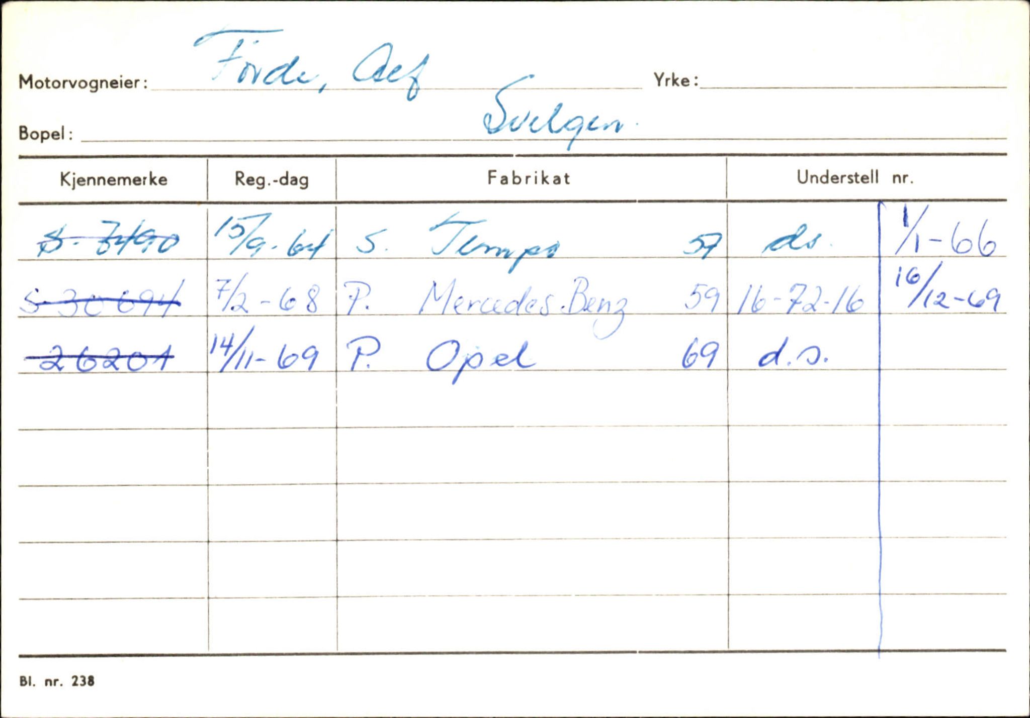 Statens vegvesen, Sogn og Fjordane vegkontor, SAB/A-5301/4/F/L0133: Eigarregister Bremanger A-Å. Gaular A-H, 1945-1975, p. 433