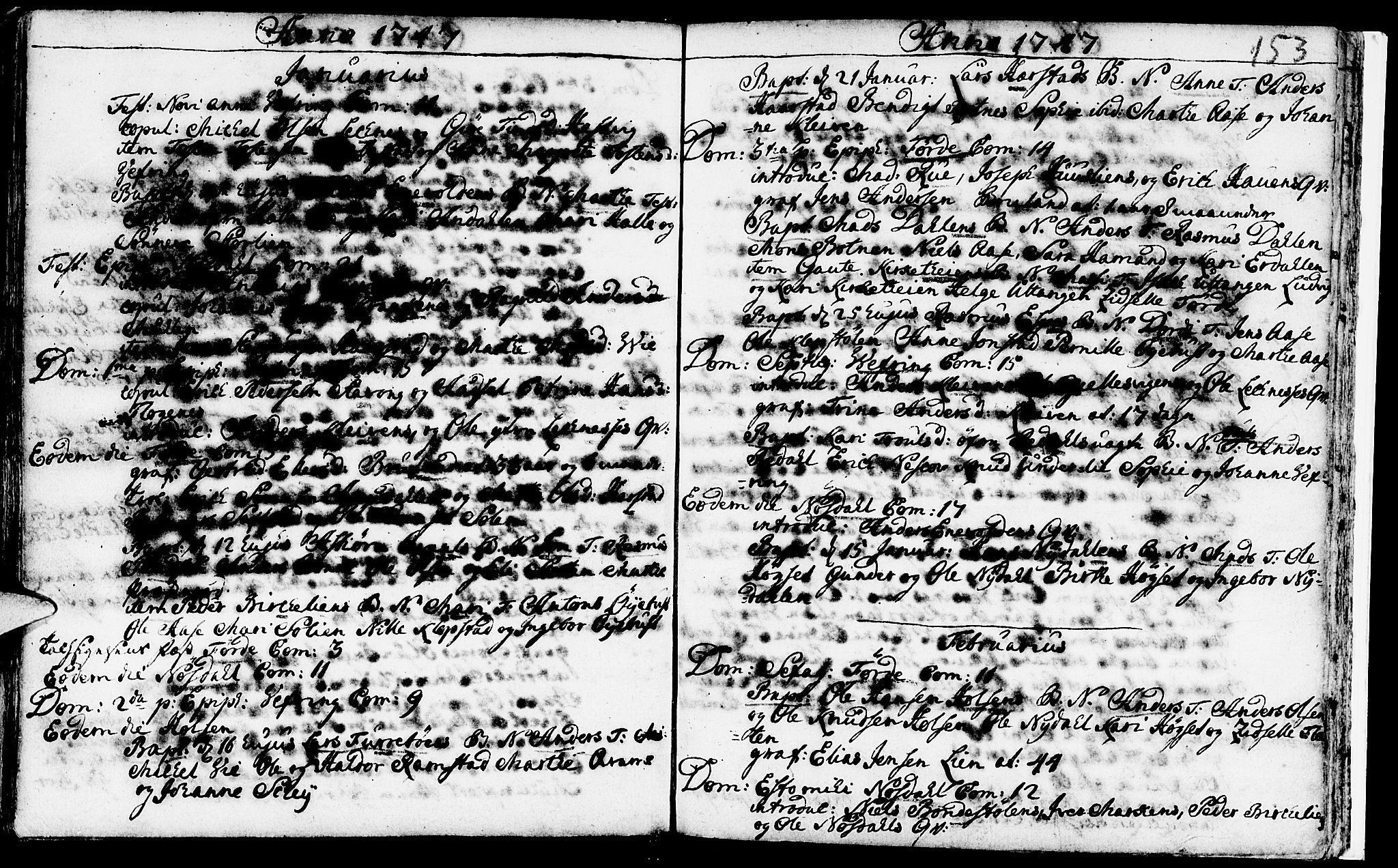 Førde sokneprestembete, SAB/A-79901/H/Haa/Haaa/L0002: Parish register (official) no. A 2, 1728-1748, p. 153