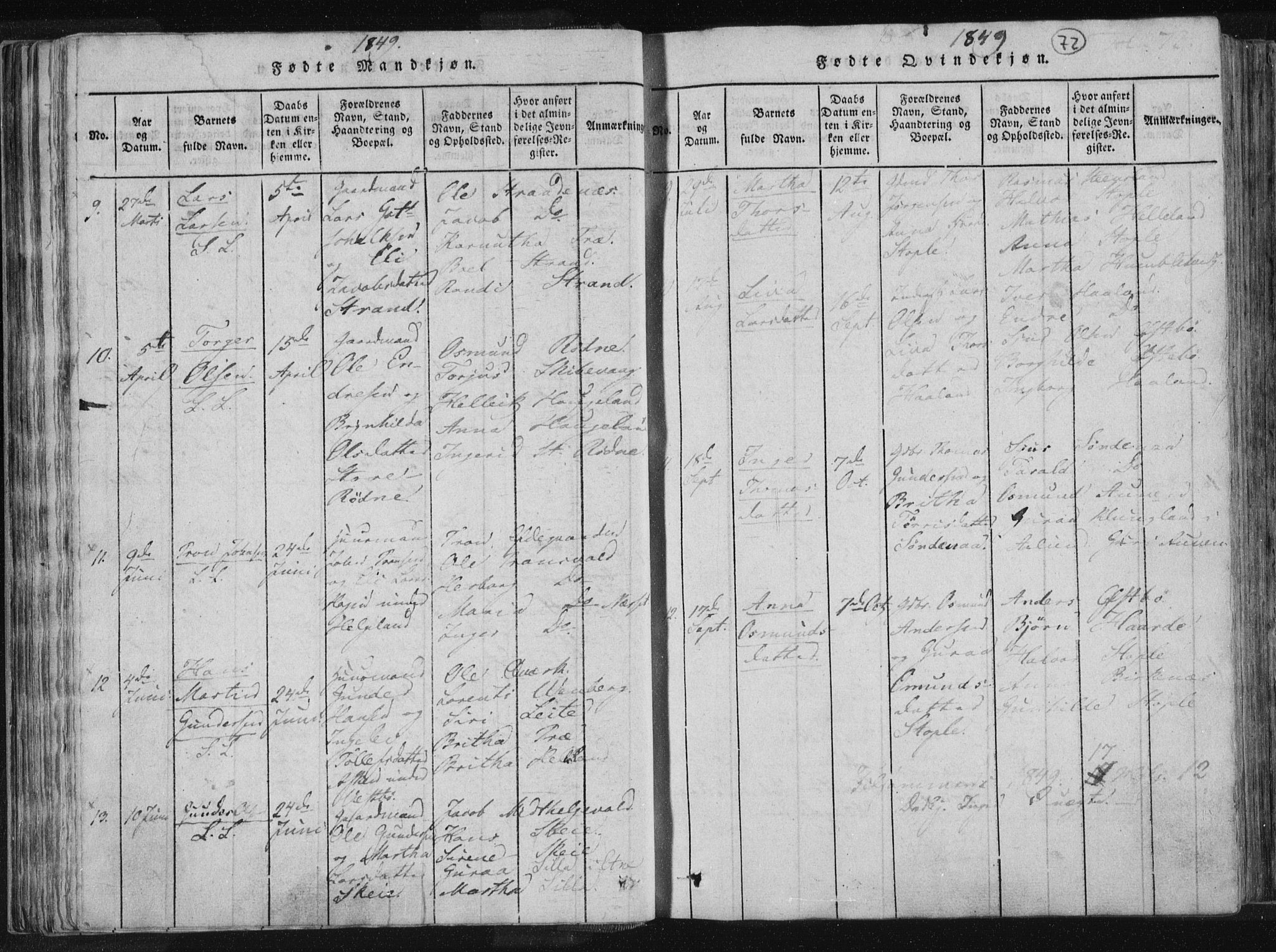 Vikedal sokneprestkontor, AV/SAST-A-101840/01/IV: Parish register (official) no. A 4, 1816-1850, p. 72