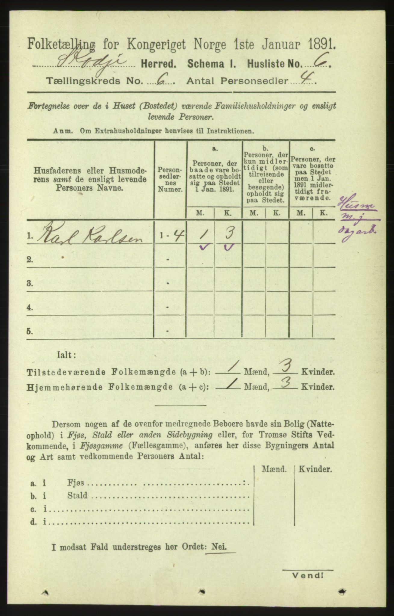 RA, 1891 census for 1529 Skodje, 1891, p. 1231