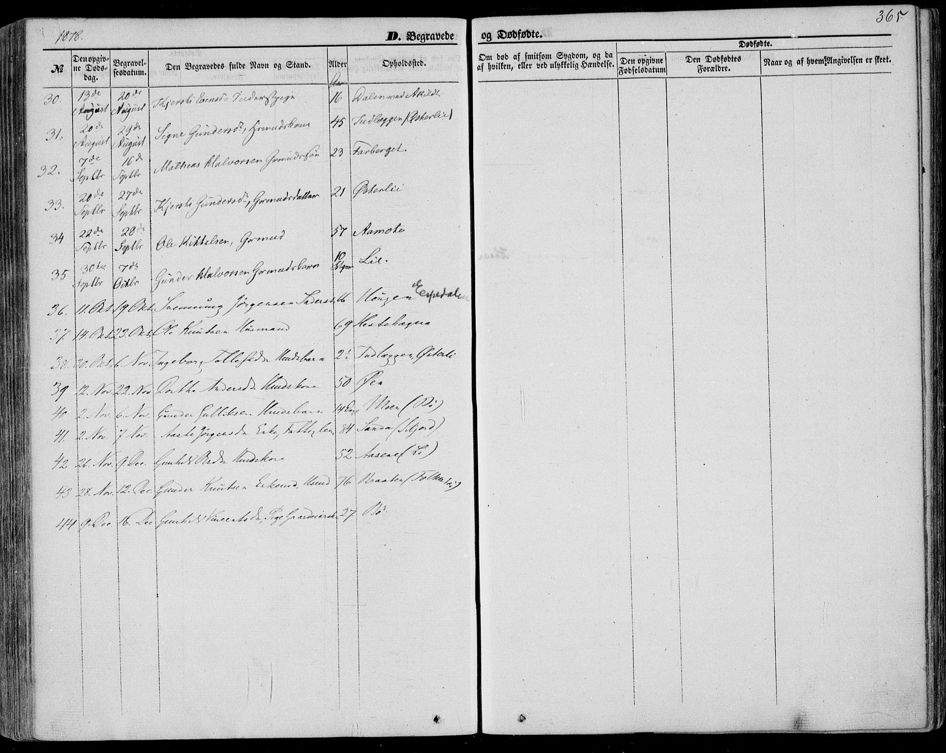 Bø kirkebøker, SAKO/A-257/F/Fa/L0009: Parish register (official) no. 9, 1862-1879, p. 365