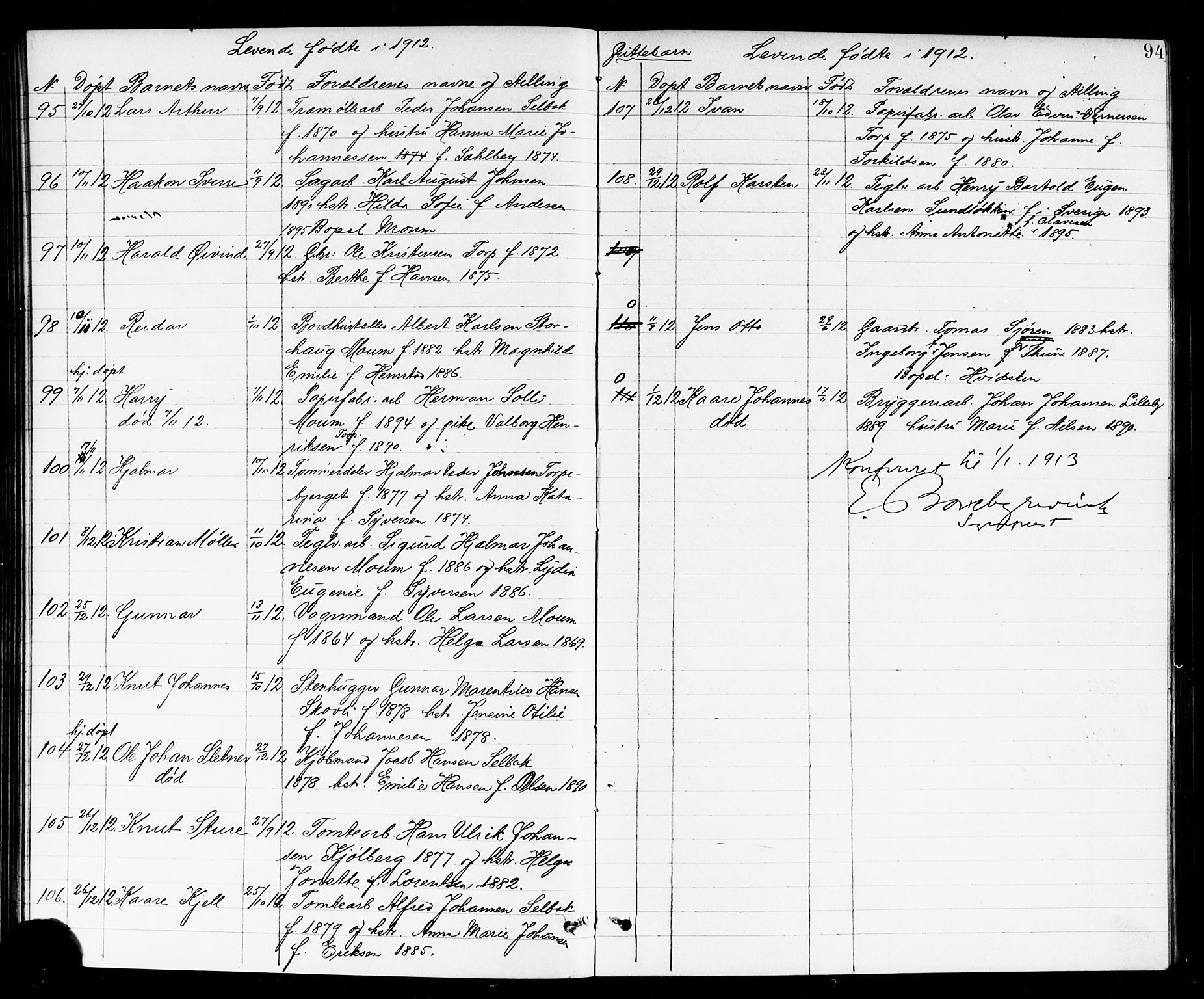 Borge prestekontor Kirkebøker, SAO/A-10903/G/Ga/L0002: Parish register (copy) no. I 2, 1875-1923, p. 94