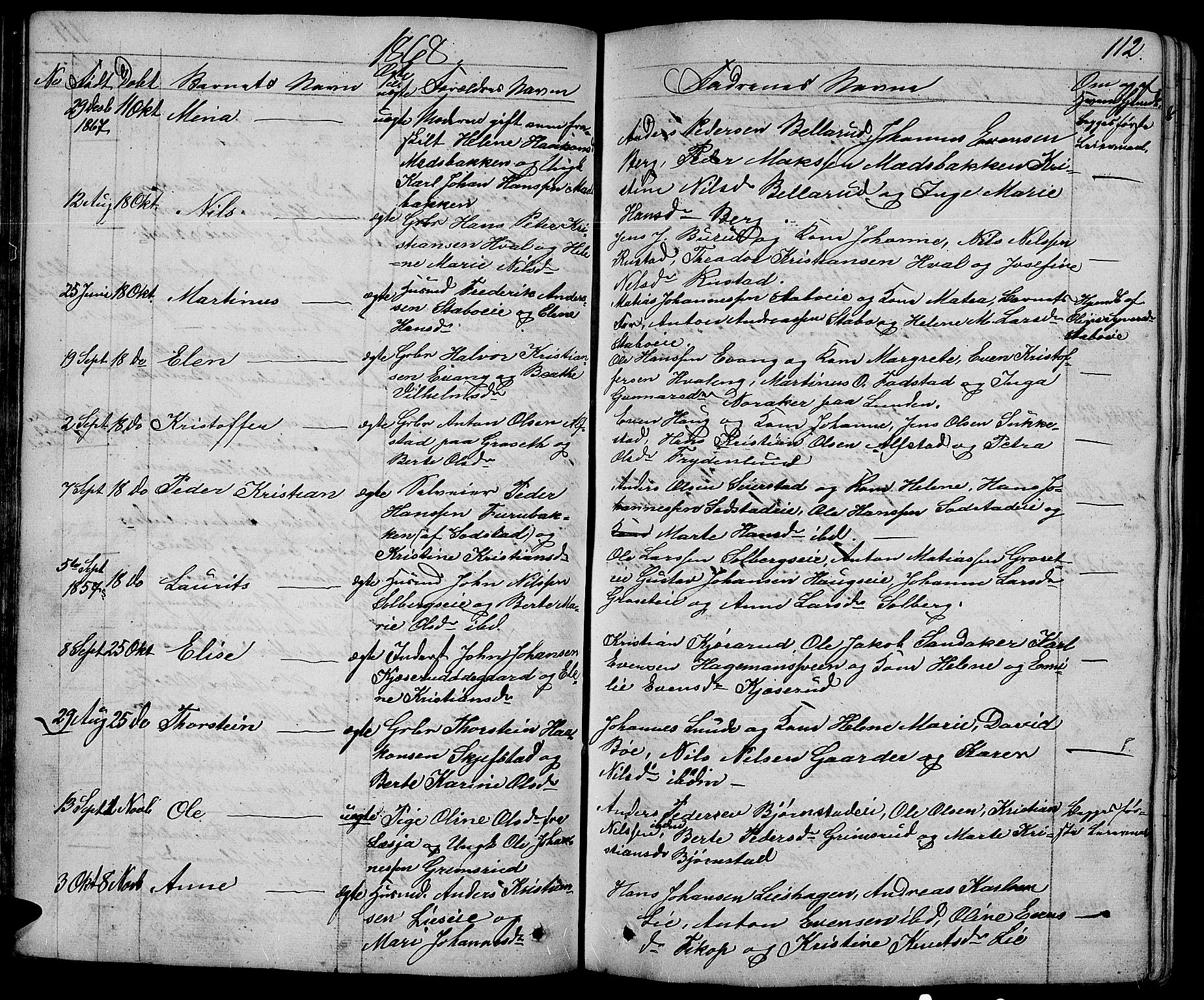 Østre Toten prestekontor, AV/SAH-PREST-104/H/Ha/Hab/L0004: Parish register (copy) no. 4, 1858-1886, p. 112