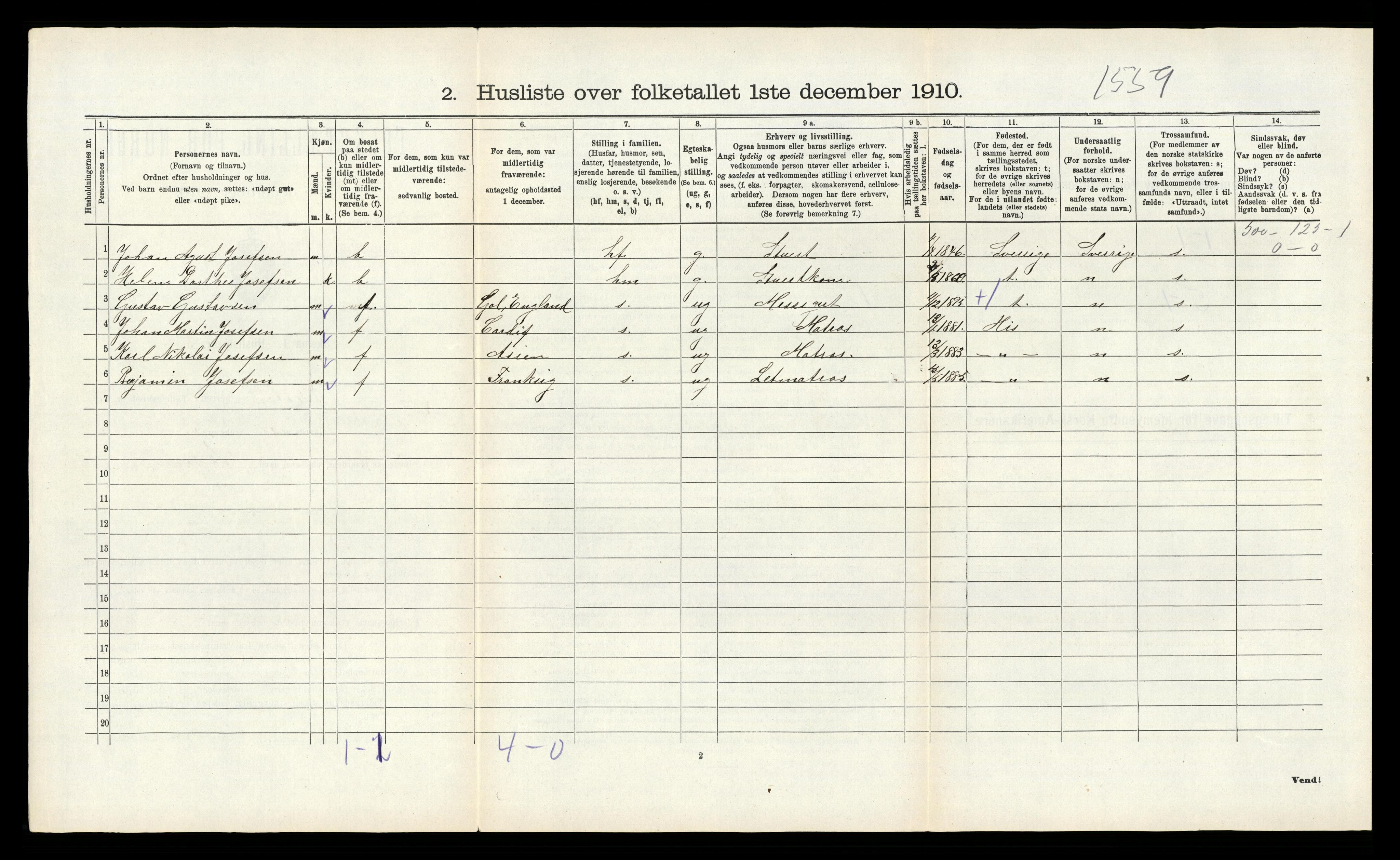 RA, 1910 census for Øyestad, 1910, p. 595