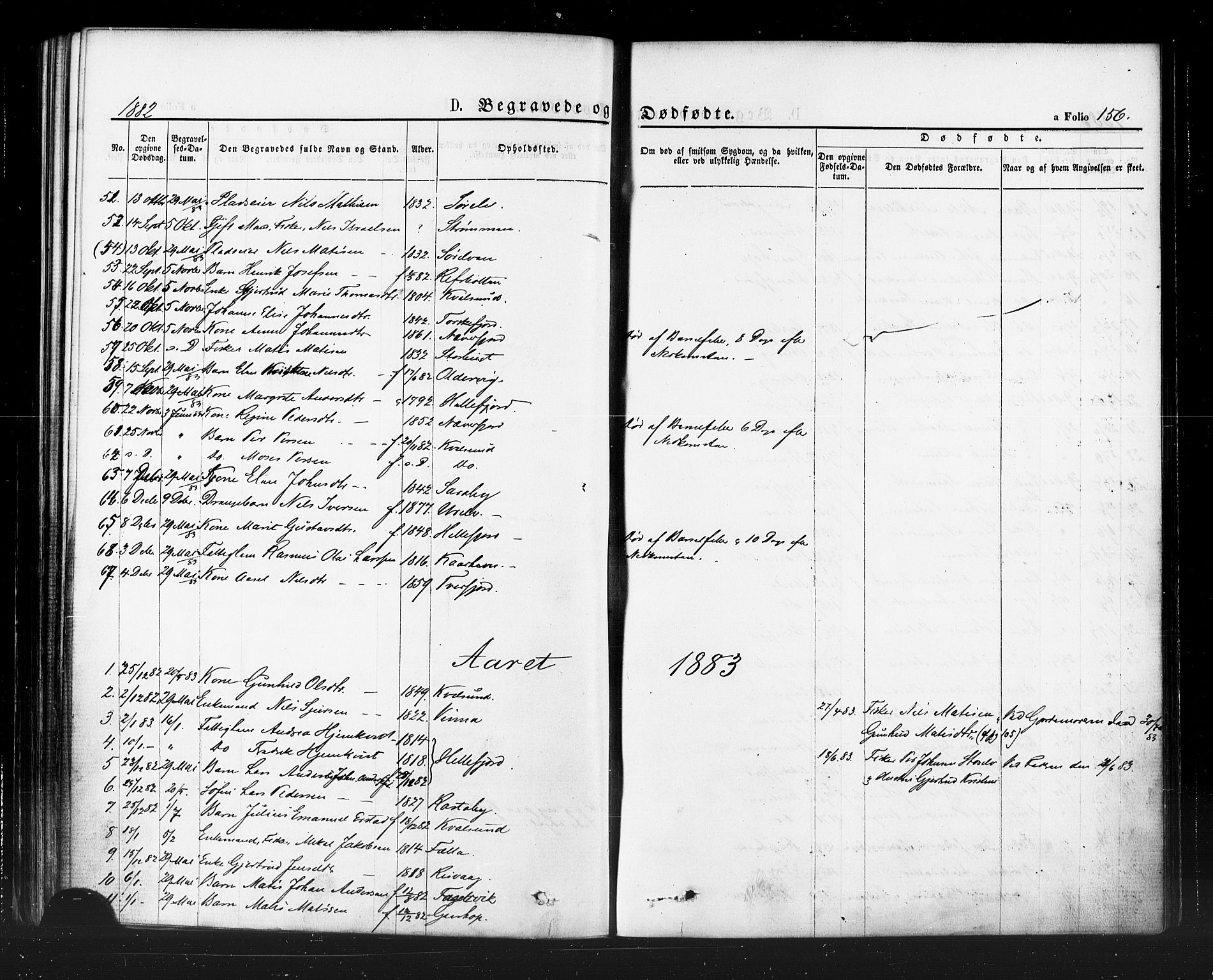 Hammerfest sokneprestkontor, AV/SATØ-S-1347/H/Ha/L0007.kirke: Parish register (official) no. 7, 1869-1884, p. 156