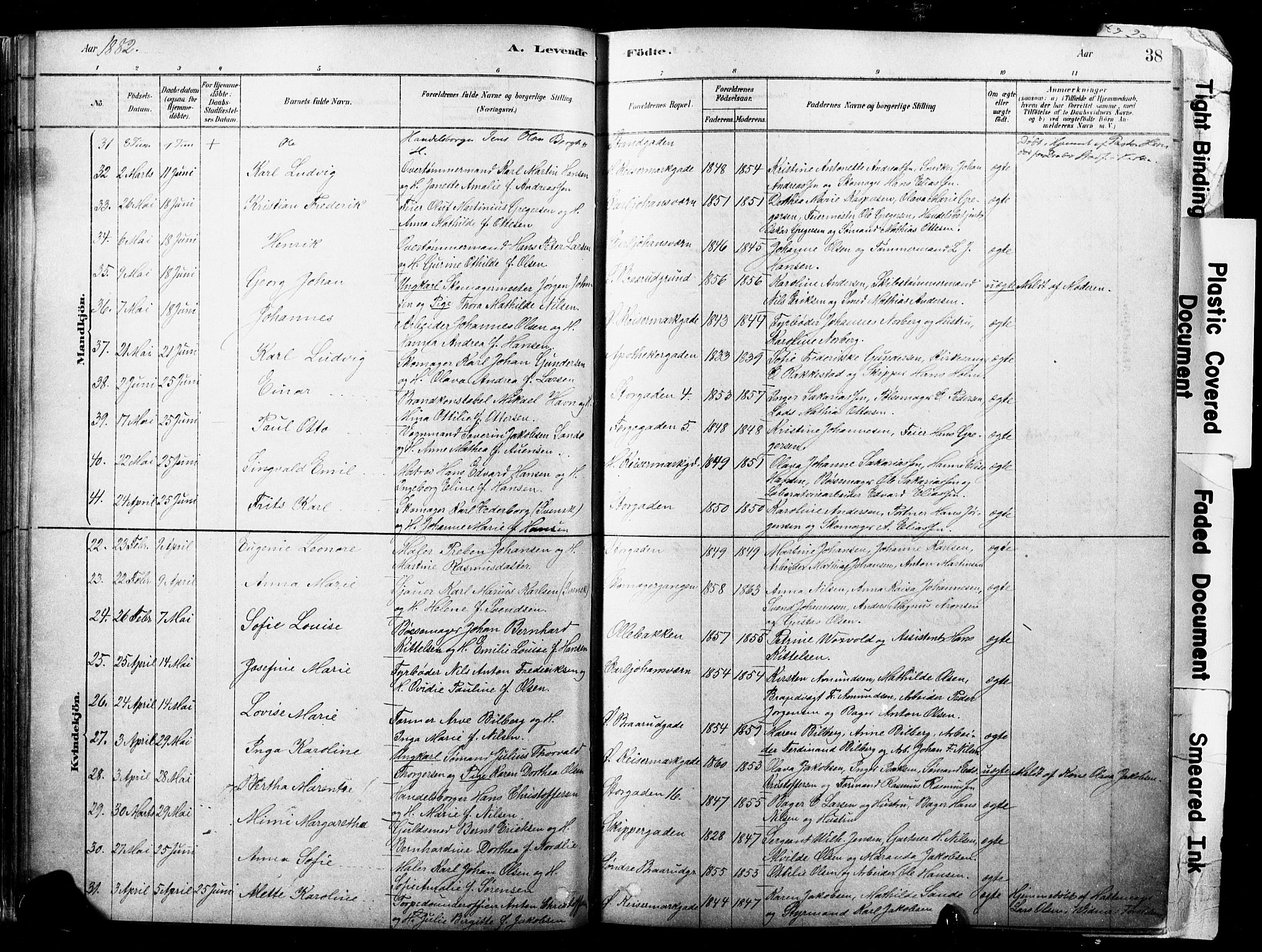 Horten kirkebøker, AV/SAKO-A-348/F/Fa/L0003: Parish register (official) no. 3, 1878-1887, p. 38