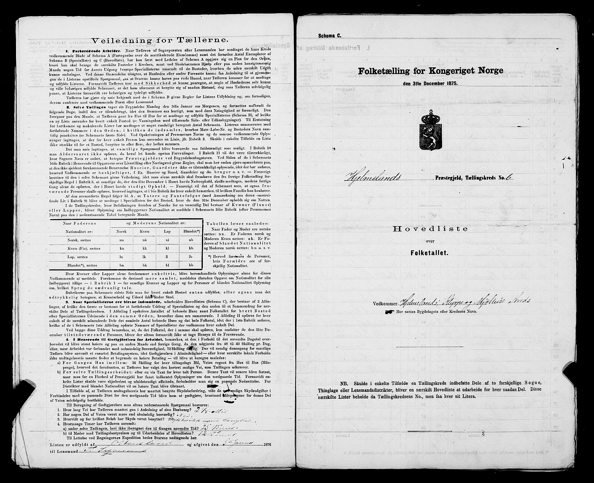 SAST, 1875 census for 1133P Hjelmeland, 1875, p. 21