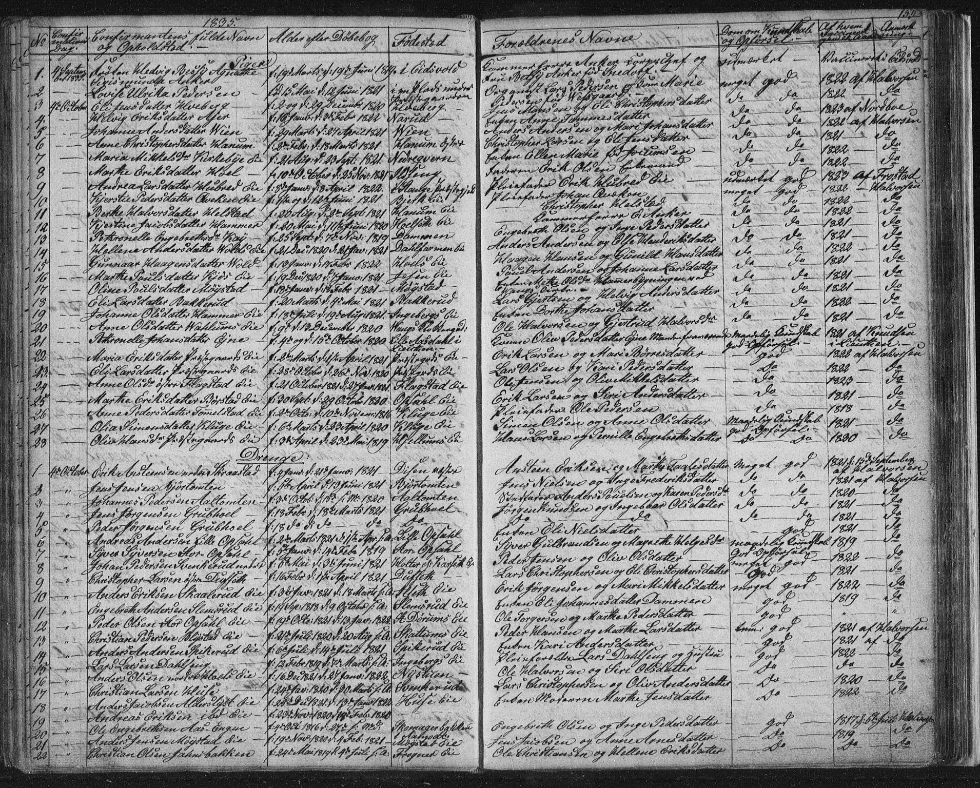 Vang prestekontor, Hedmark, SAH/PREST-008/H/Ha/Hab/L0008: Parish register (copy) no. 8, 1832-1854, p. 155