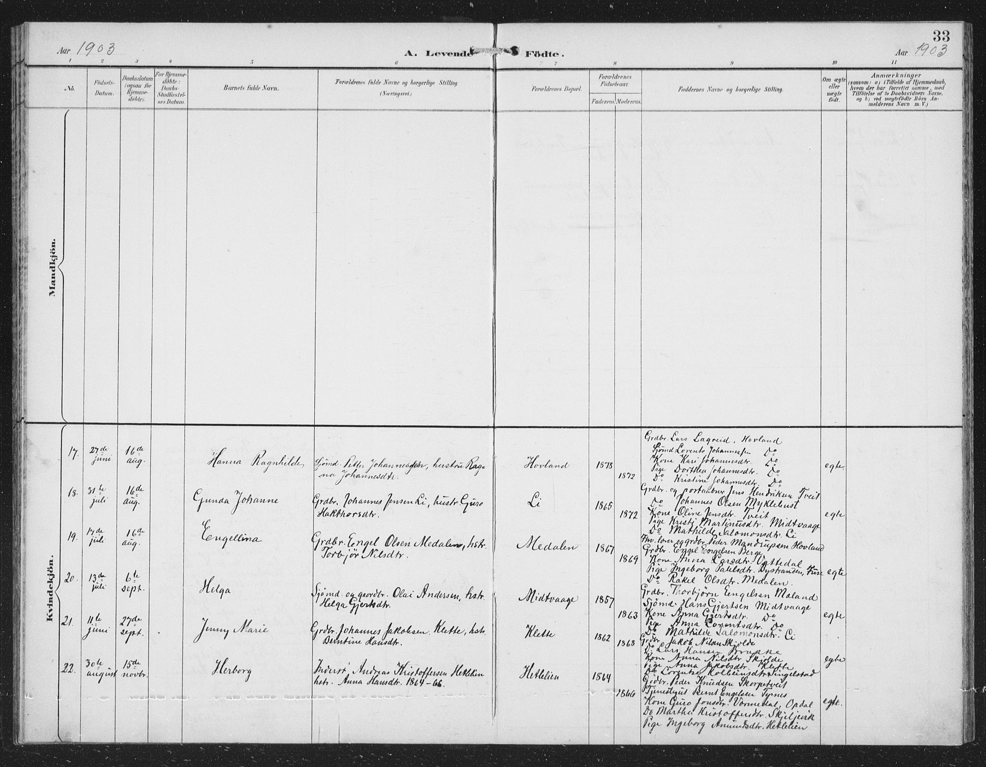 Tysnes sokneprestembete, AV/SAB-A-78601/H/Hab: Parish register (copy) no. C 2, 1896-1907, p. 33